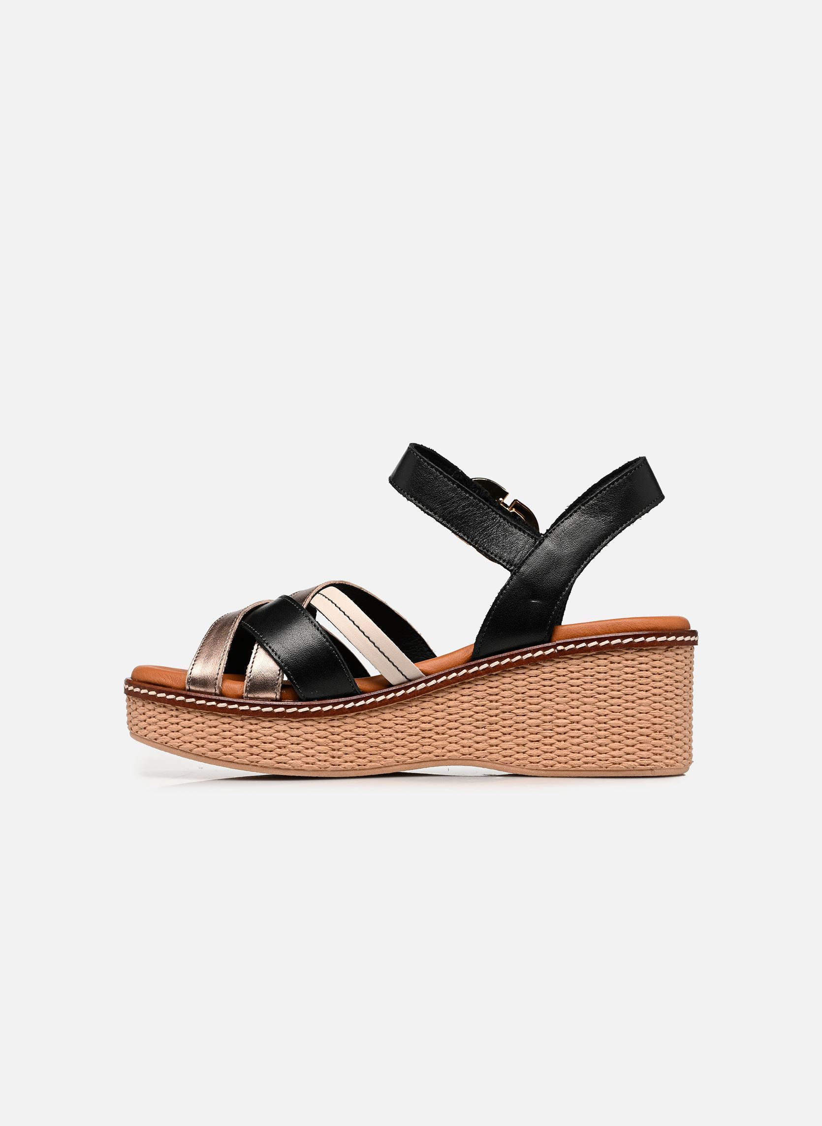 Sandales compensées et plateformes NIDO D9639 femme noir Dorking Sandales compensées et plateformes NIDO D9639 femme noir TIBET+LAMIN+TIBET NEGRO + CAVA