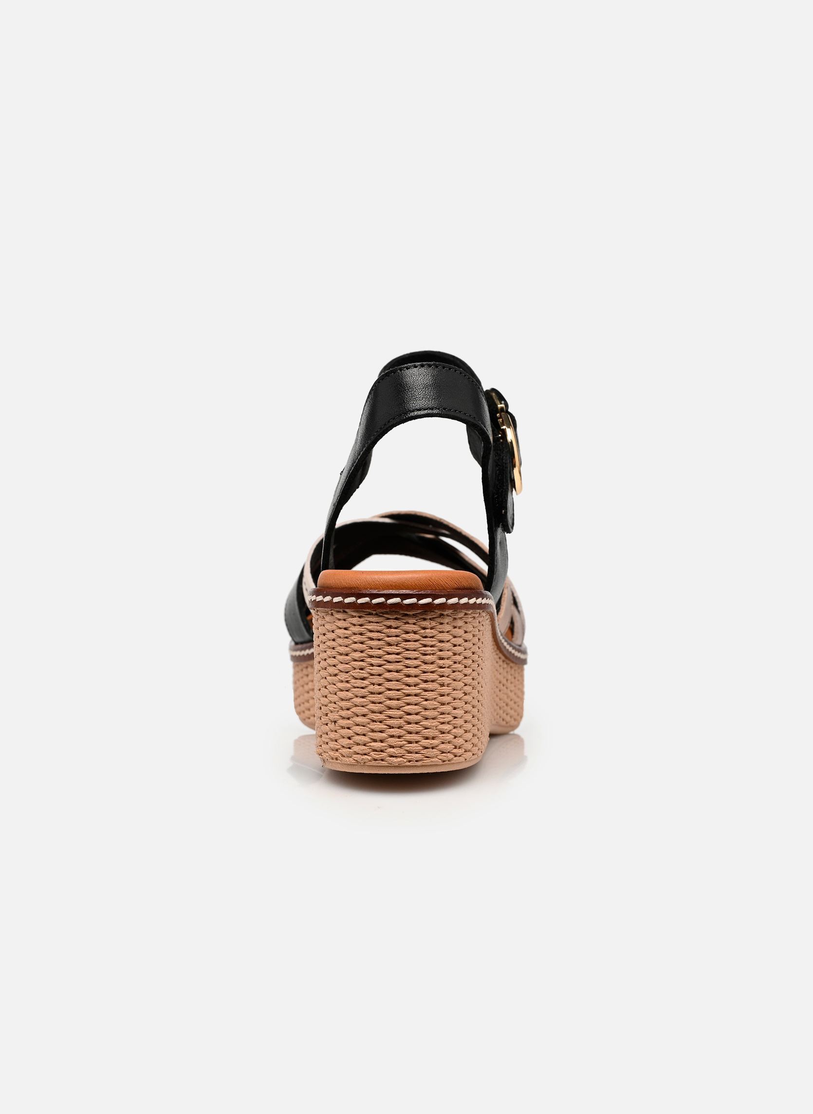 Sandales compensées et plateformes NIDO D9639 femme noir Dorking Sandales compensées et plateformes NIDO D9639 femme noir TIBET+LAMIN+TIBET NEGRO + CAVA