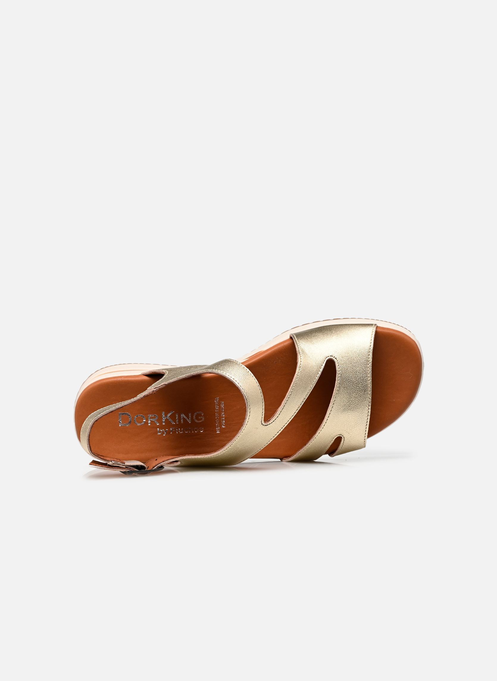 Sandali con zeppa e plateau MERLO D9688 donna oro e bronzo Dorking Sandali con zeppa e plateau MERLO D9688 donna oro e bronzo Cosmos Carrara
