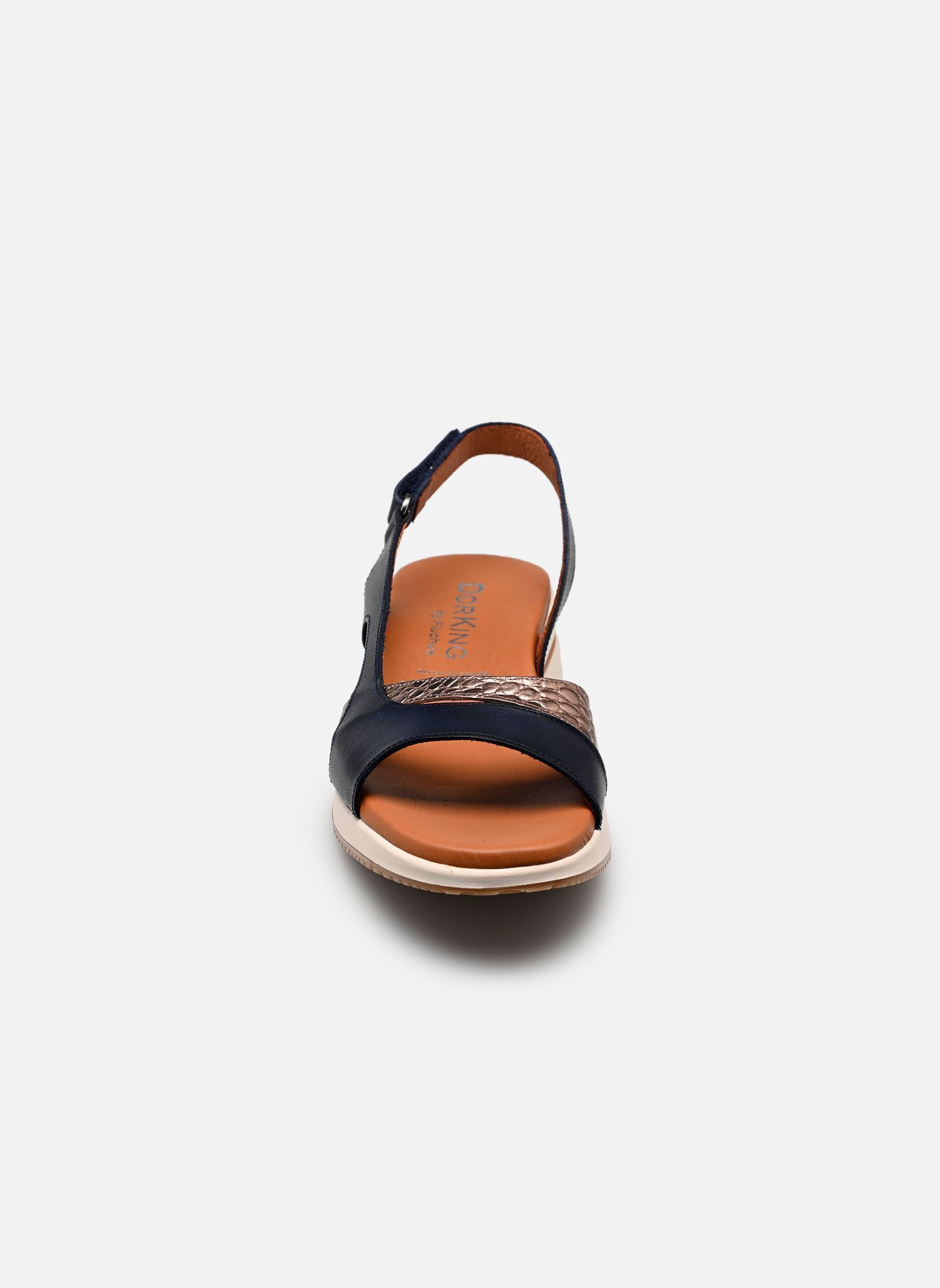 Sandales compensées et plateformes MERLO D9689 femme bleu Dorking Sandales compensées et plateformes MERLO D9689 femme bleu TEXAS+TEXAS MARINO + CAVA