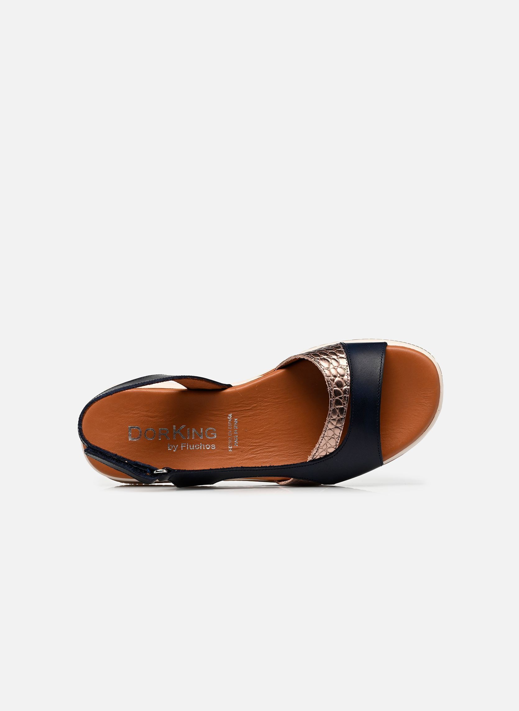 Sandales compensées et plateformes MERLO D9689 femme bleu Dorking Sandales compensées et plateformes MERLO D9689 femme bleu TEXAS+TEXAS MARINO + CAVA