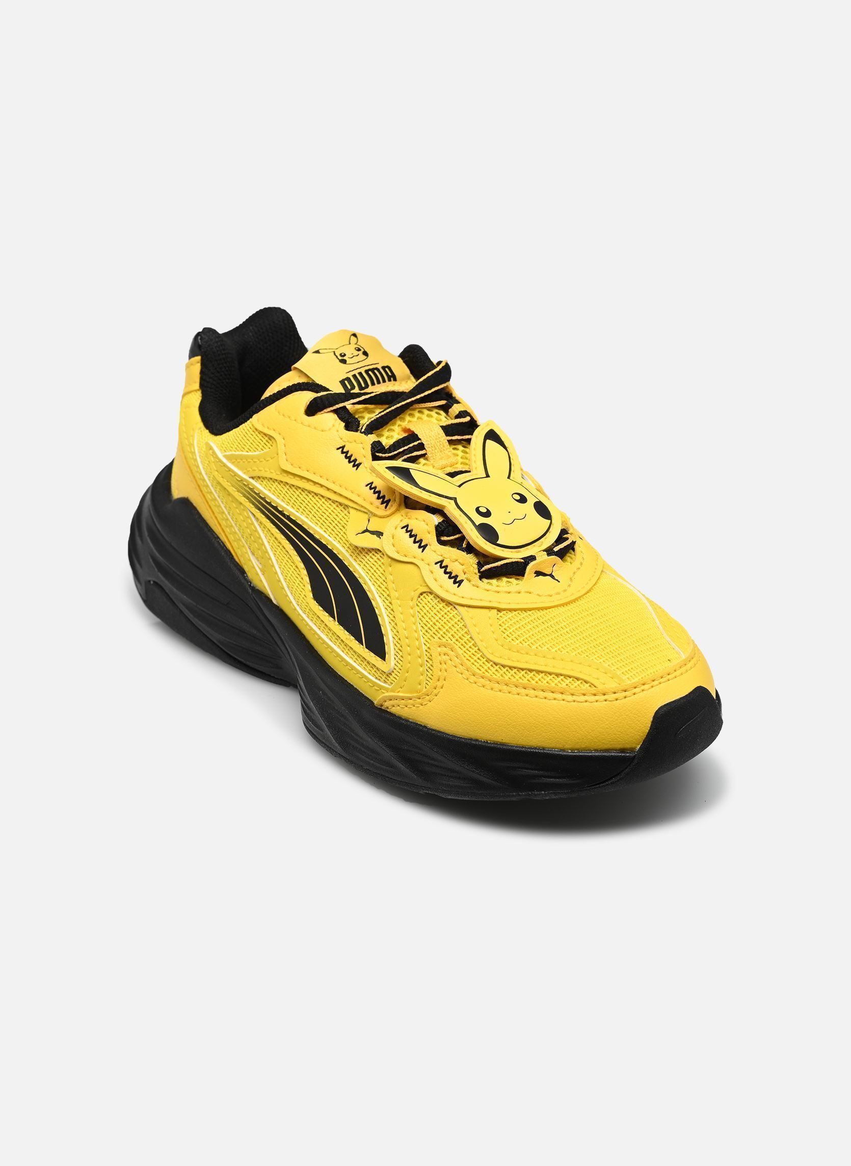 Baskets basses Fade Nitro Pikachu P garçon jaune Puma Baskets basses Fade Nitro Pikachu P garçon jaune Energizing Yellow-PUMA Black