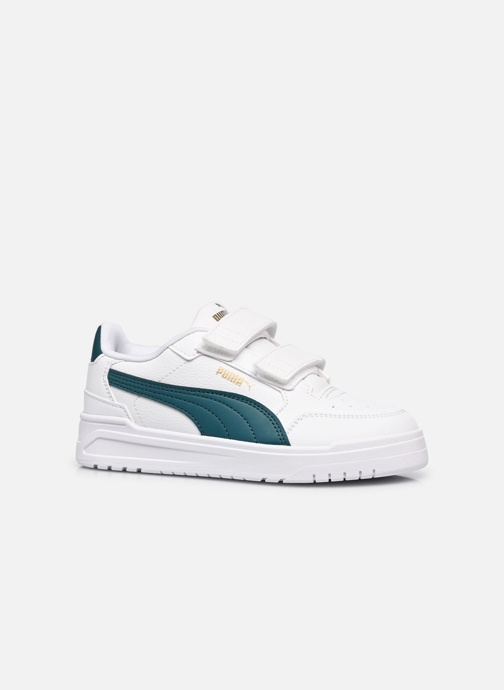 Baskets Shuffle Downtown Lo garçon blanc Puma Baskets Shuffle Downtown Lo garçon blanc PUMA WHITE-EMERALD ICE-PUMA GO