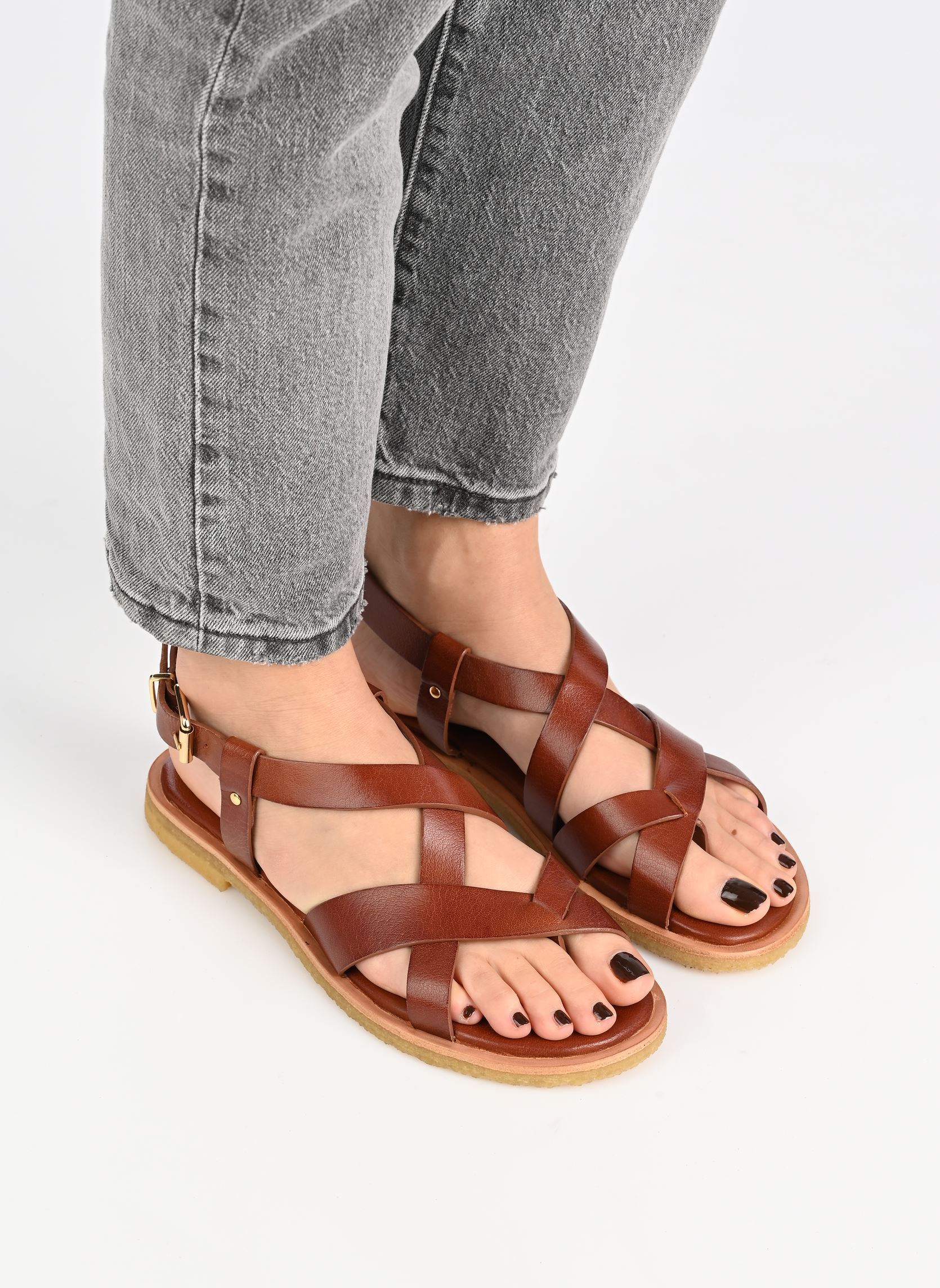 Flache Sandalen T8012 damen braun Billi Bi Flache Sandalen T8012 damen braun T.moro calf