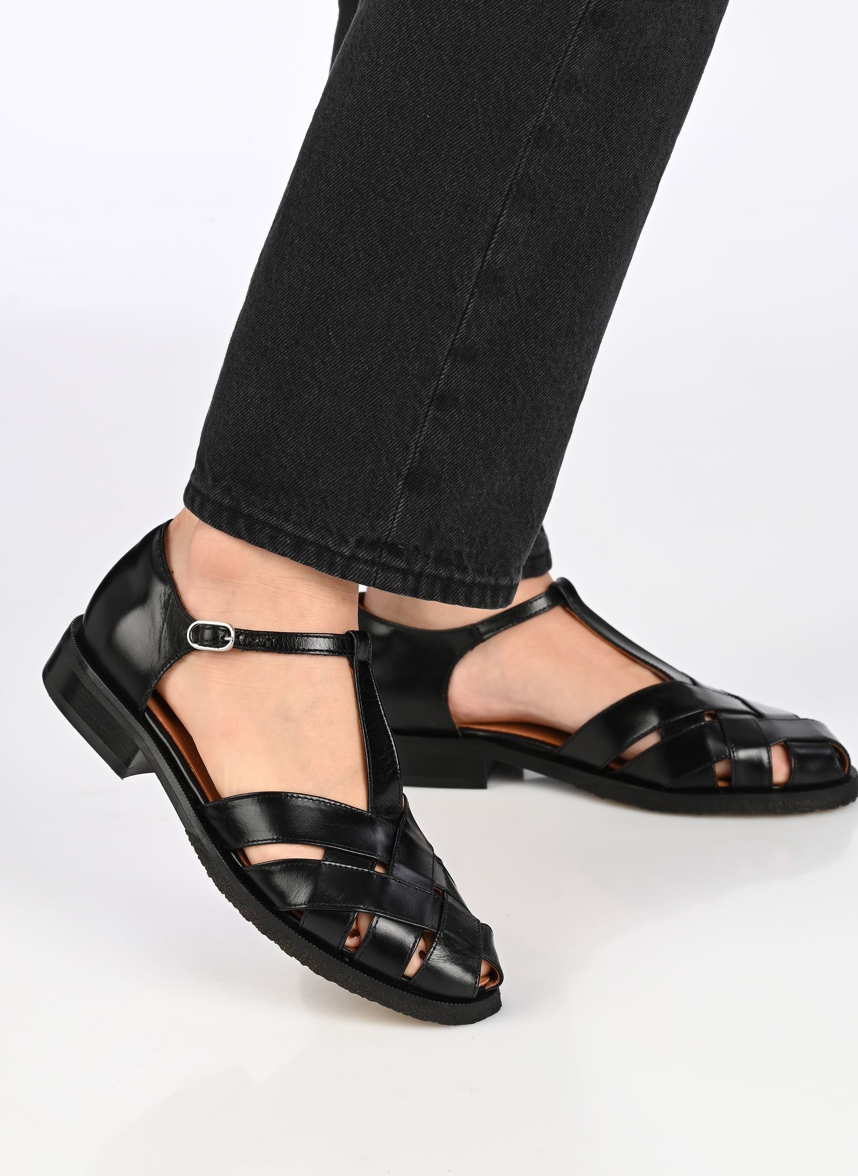 Flache Sandalen A9683 damen schwarz Billi Bi Flache Sandalen A9683 damen schwarz Black Calf