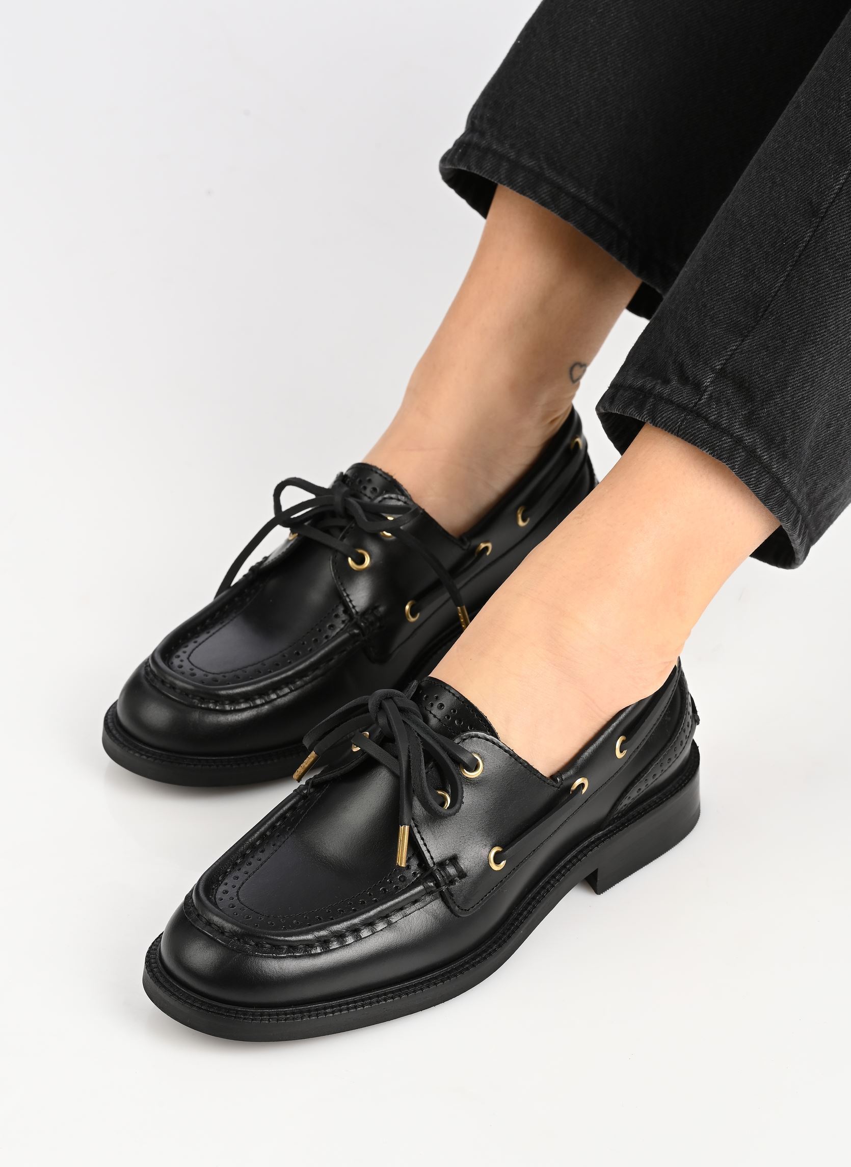 Bootschuhe NIZA damen schwarz Odaje Bootschuhe NIZA damen schwarz Cuir noir
