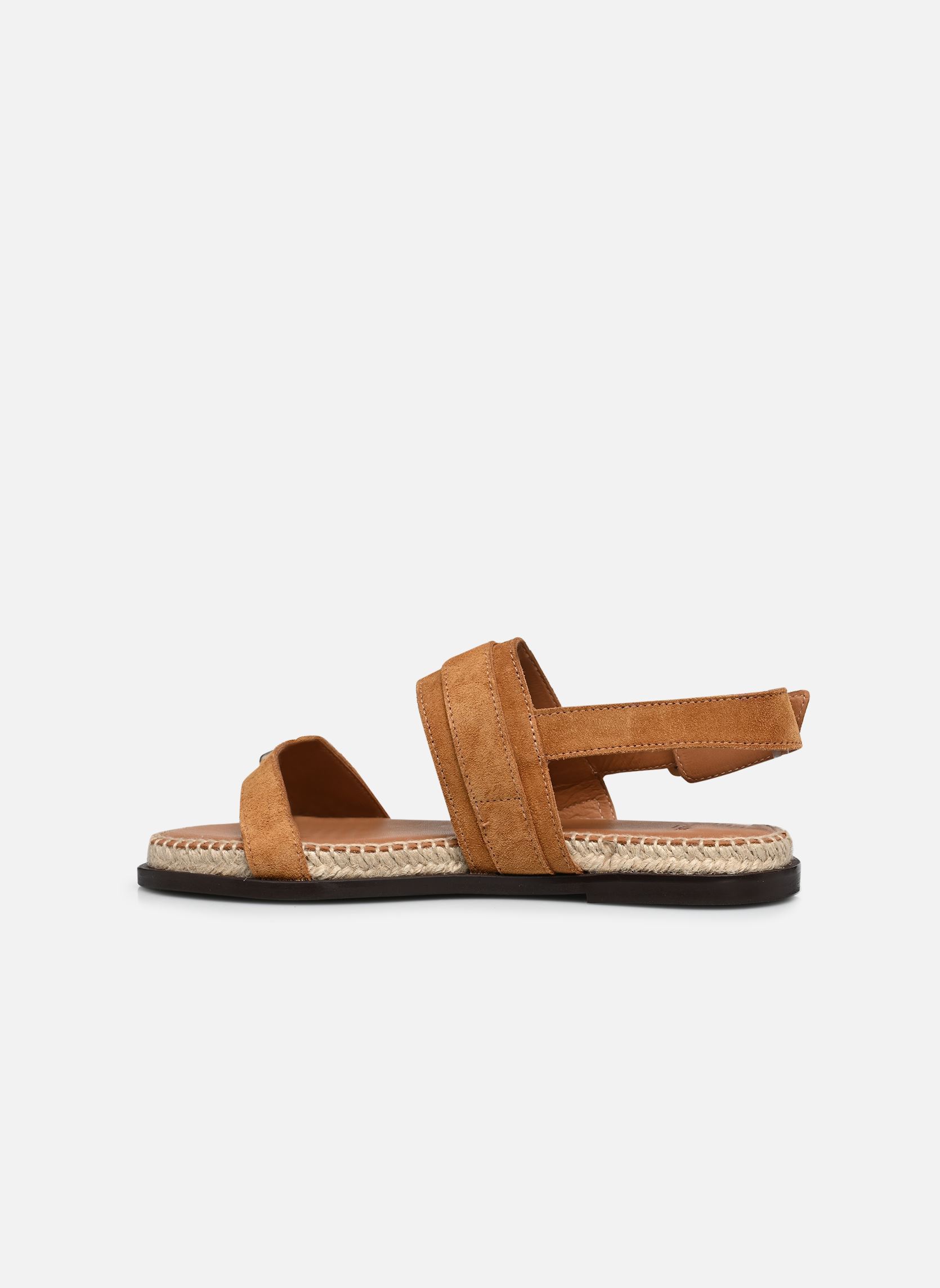 Espadrilles plates LOZI femme marron Odaje Espadrilles plates LOZI femme marron Suède Ambre