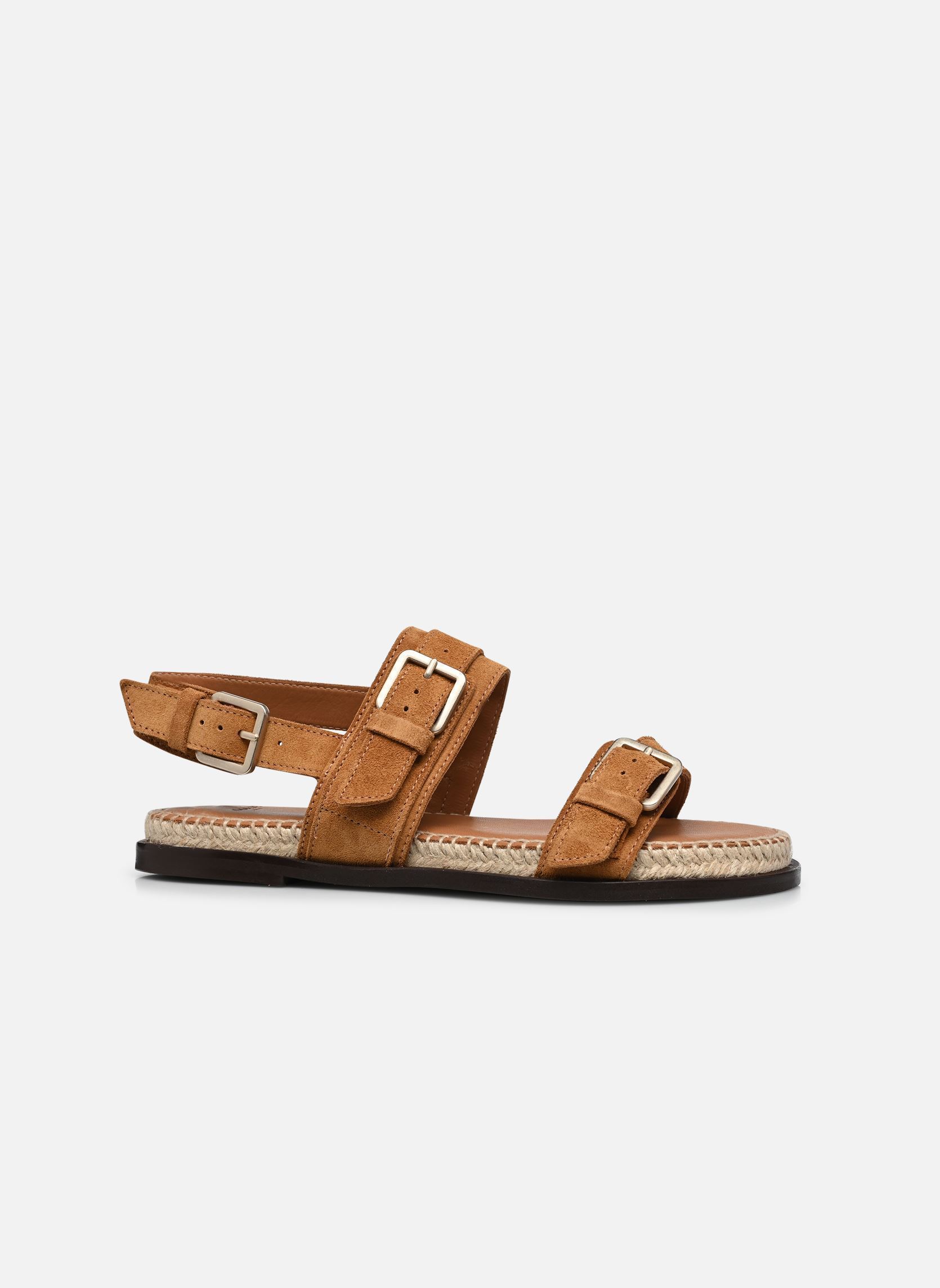 Espadrilles plates LOZI femme marron Odaje Espadrilles plates LOZI femme marron Suède Ambre