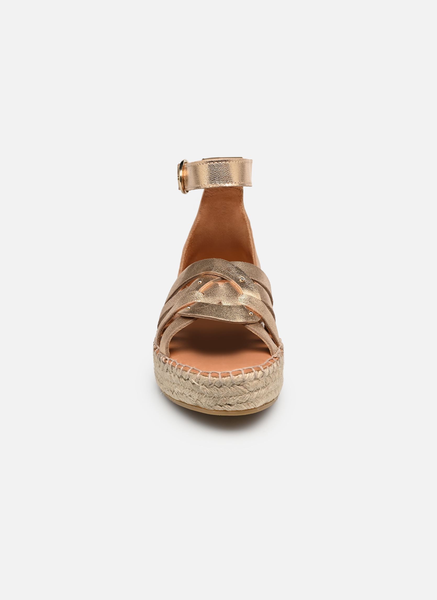 Espadrilles compensées et plateformes AZEL femme or et bronze Odaje Espadrilles compensées et plateformes AZEL femme or et bronze CUIR DORÉ