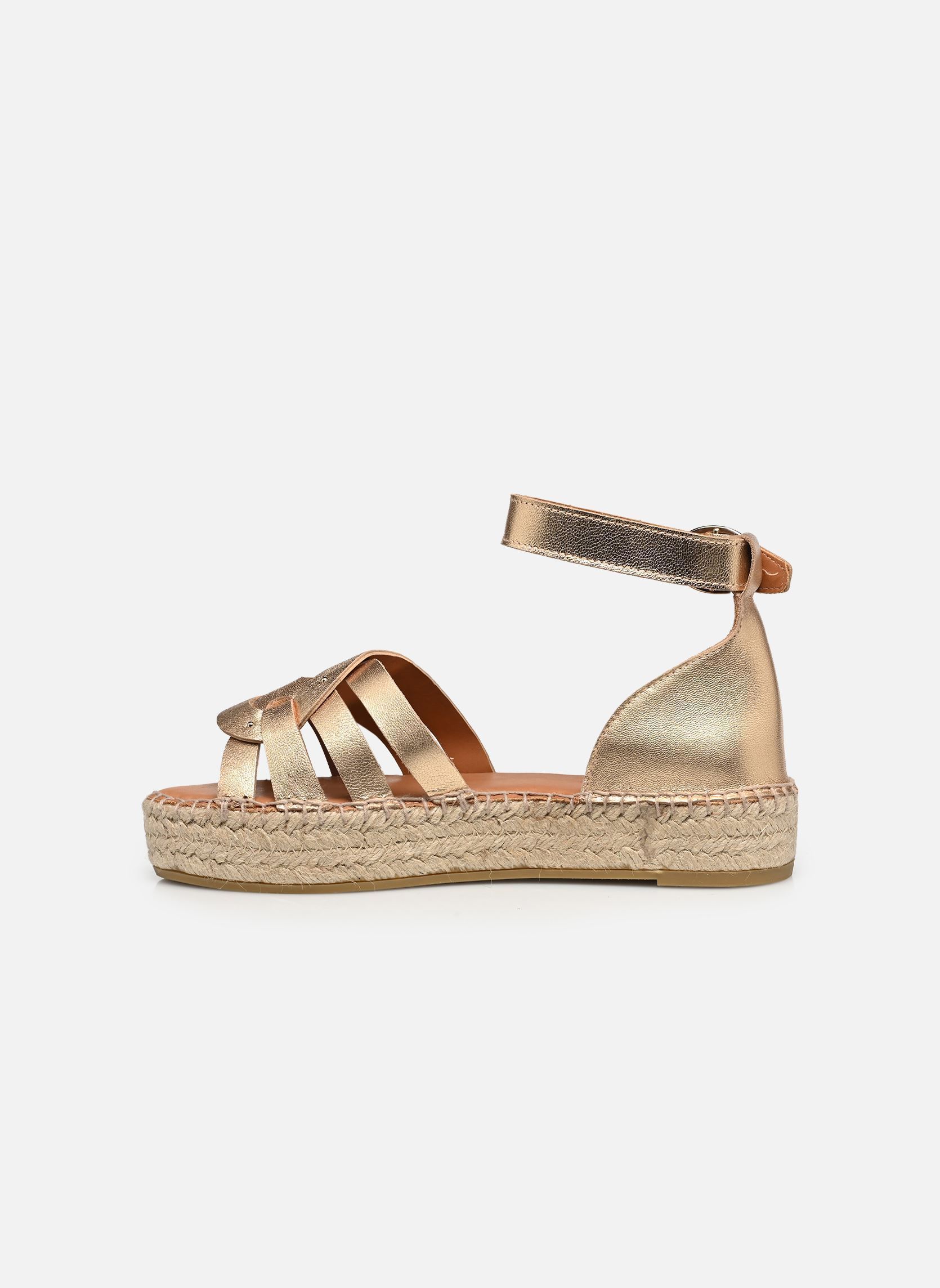 Espadrilles compensées et plateformes AZEL femme or et bronze Odaje Espadrilles compensées et plateformes AZEL femme or et bronze CUIR DORÉ
