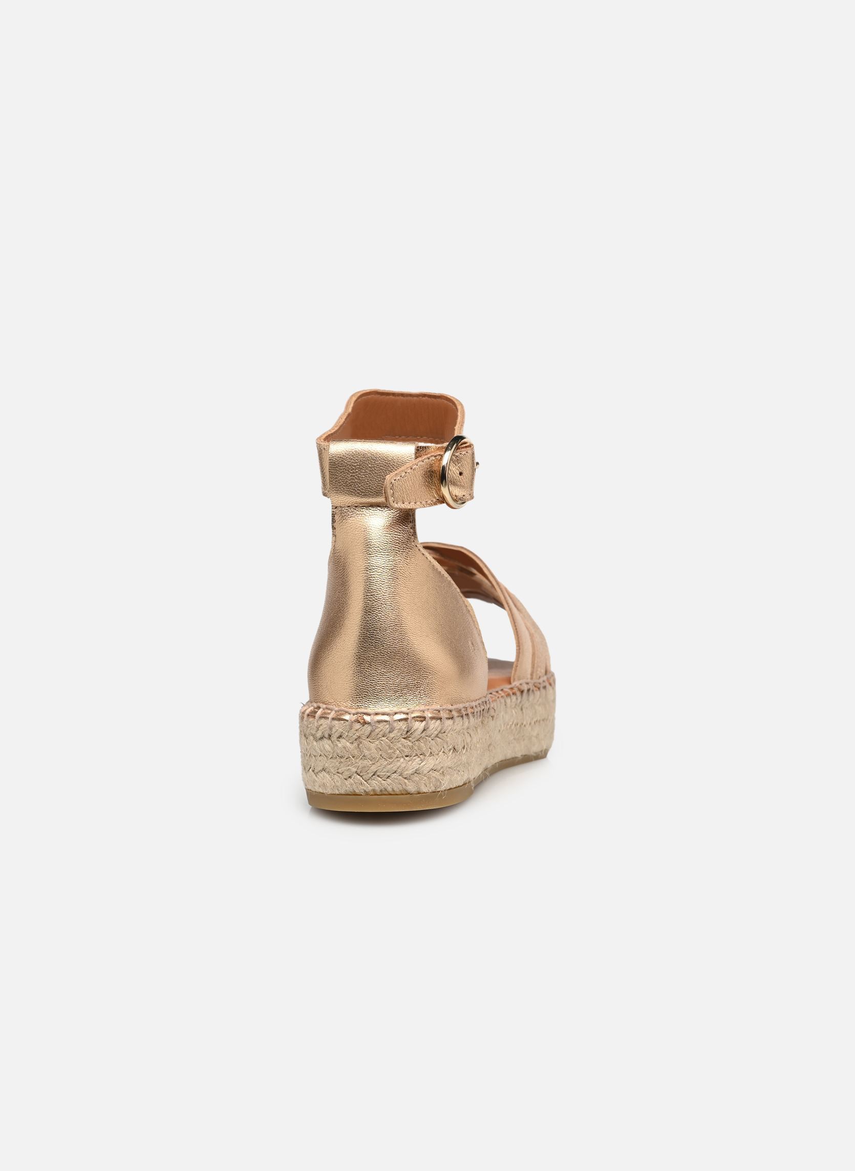 Espadrilles compensées et plateformes AZEL femme or et bronze Odaje Espadrilles compensées et plateformes AZEL femme or et bronze CUIR DORÉ