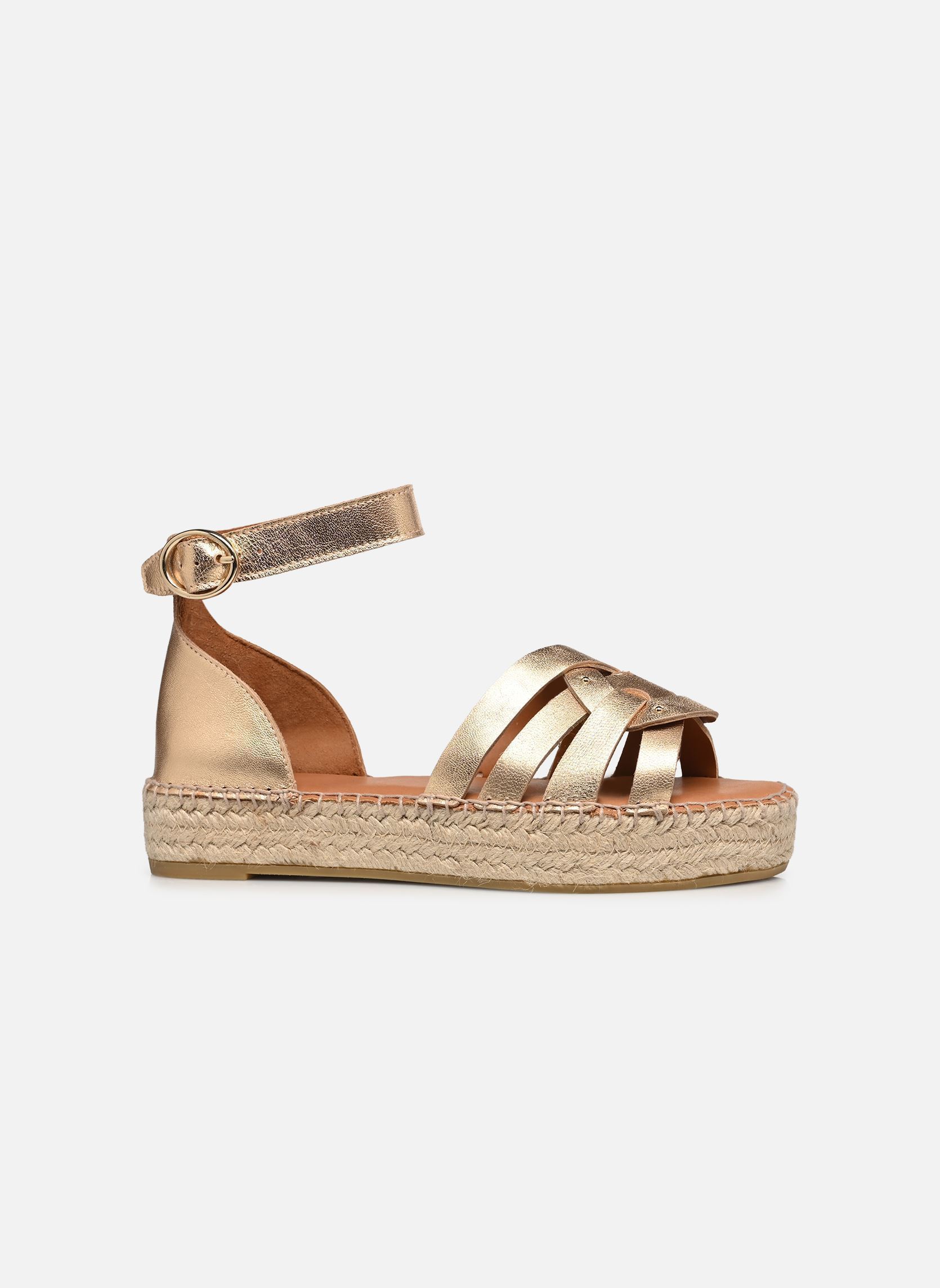 Espadrilles compensées et plateformes AZEL femme or et bronze Odaje Espadrilles compensées et plateformes AZEL femme or et bronze CUIR DORÉ