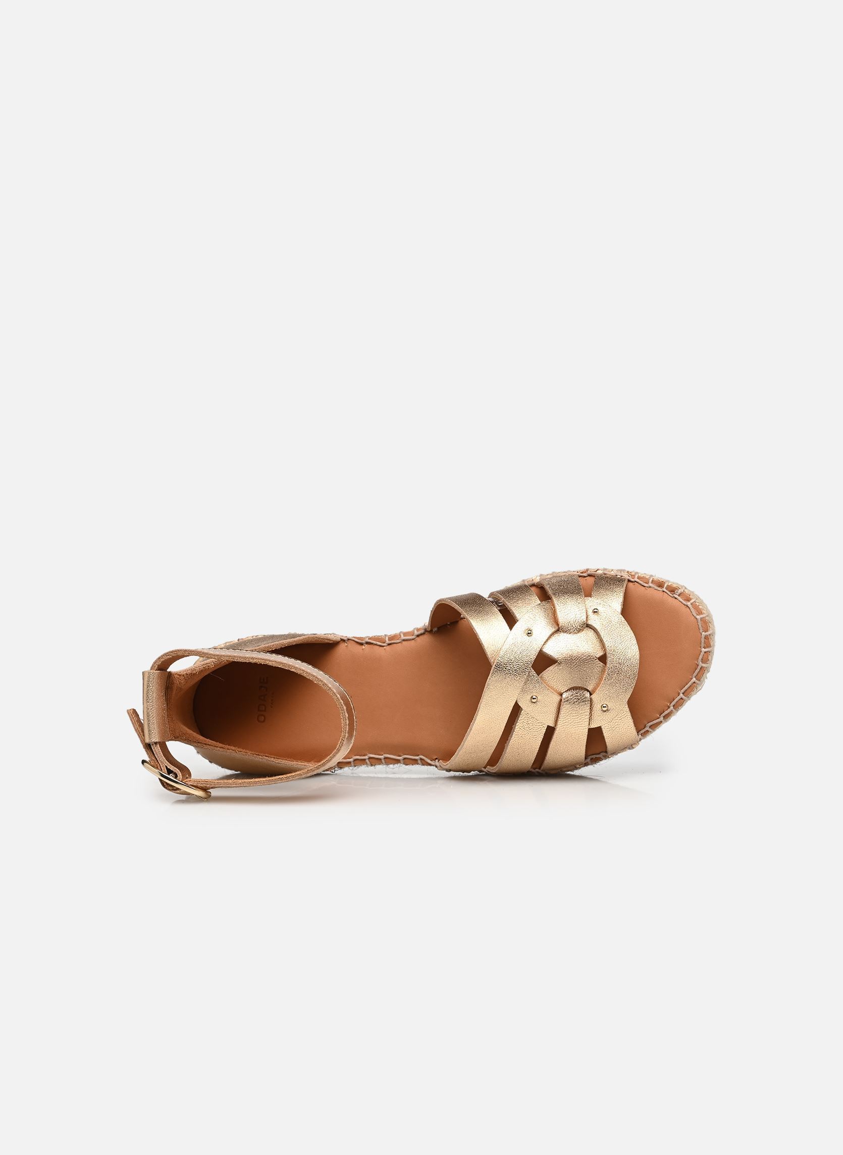 Espadrilles compensées et plateformes AZEL femme or et bronze Odaje Espadrilles compensées et plateformes AZEL femme or et bronze CUIR DORÉ