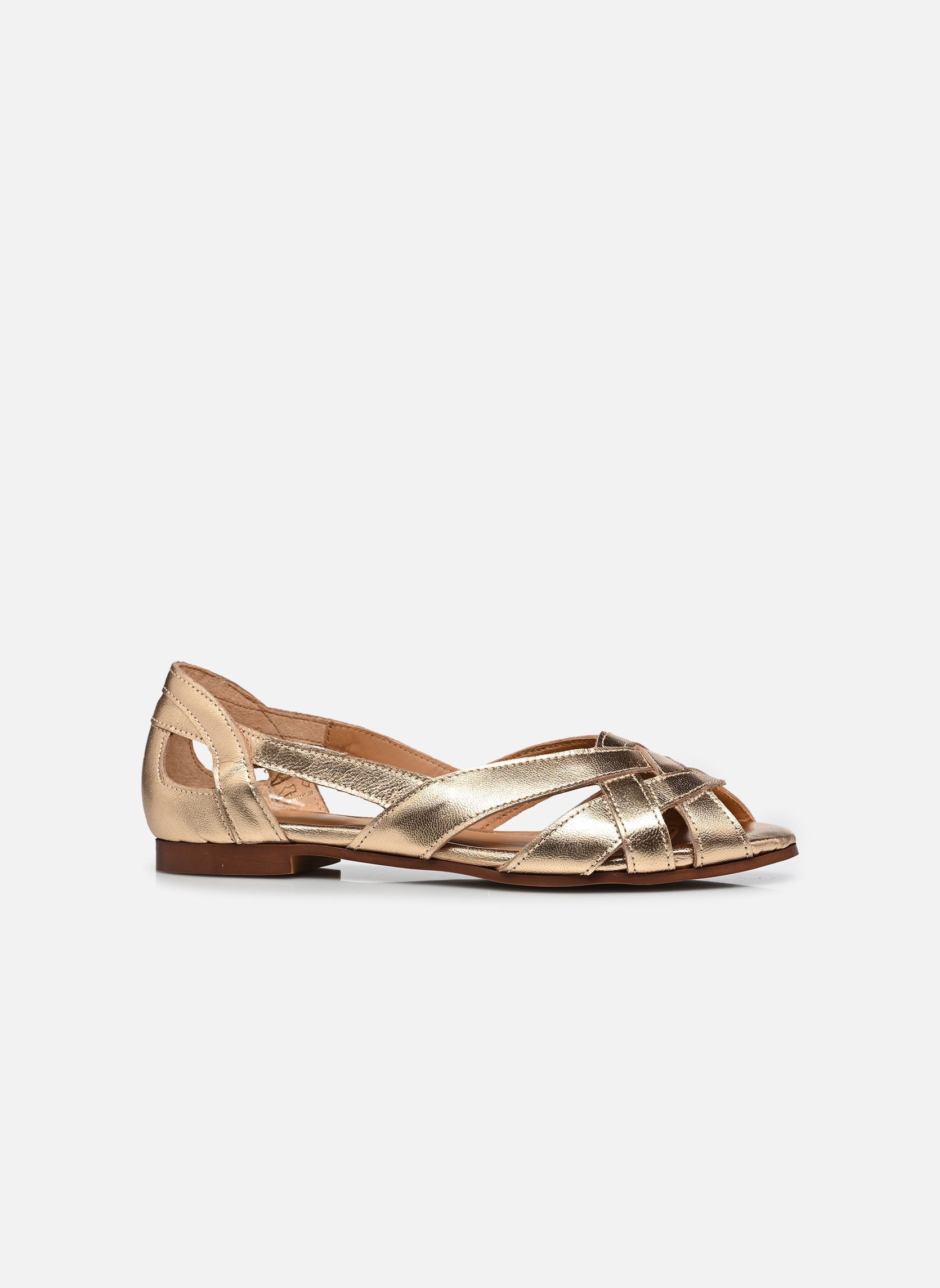 Flache Sandalen CLEMENTINE damen gold und bronze Odaje Flache Sandalen CLEMENTINE damen gold und bronze Cuir Doré