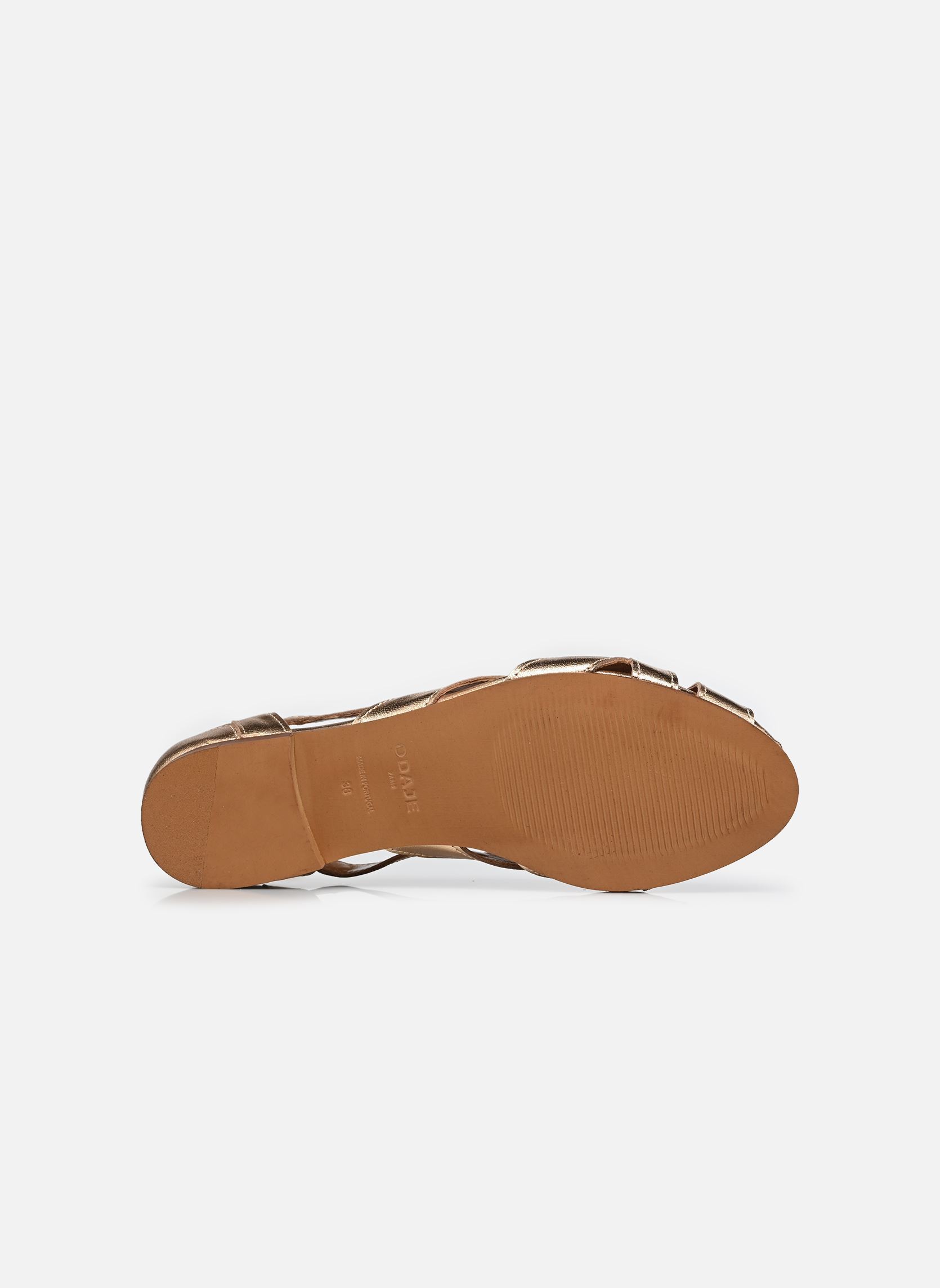 Flache Sandalen CLEMENTINE damen gold und bronze Odaje Flache Sandalen CLEMENTINE damen gold und bronze Cuir Doré