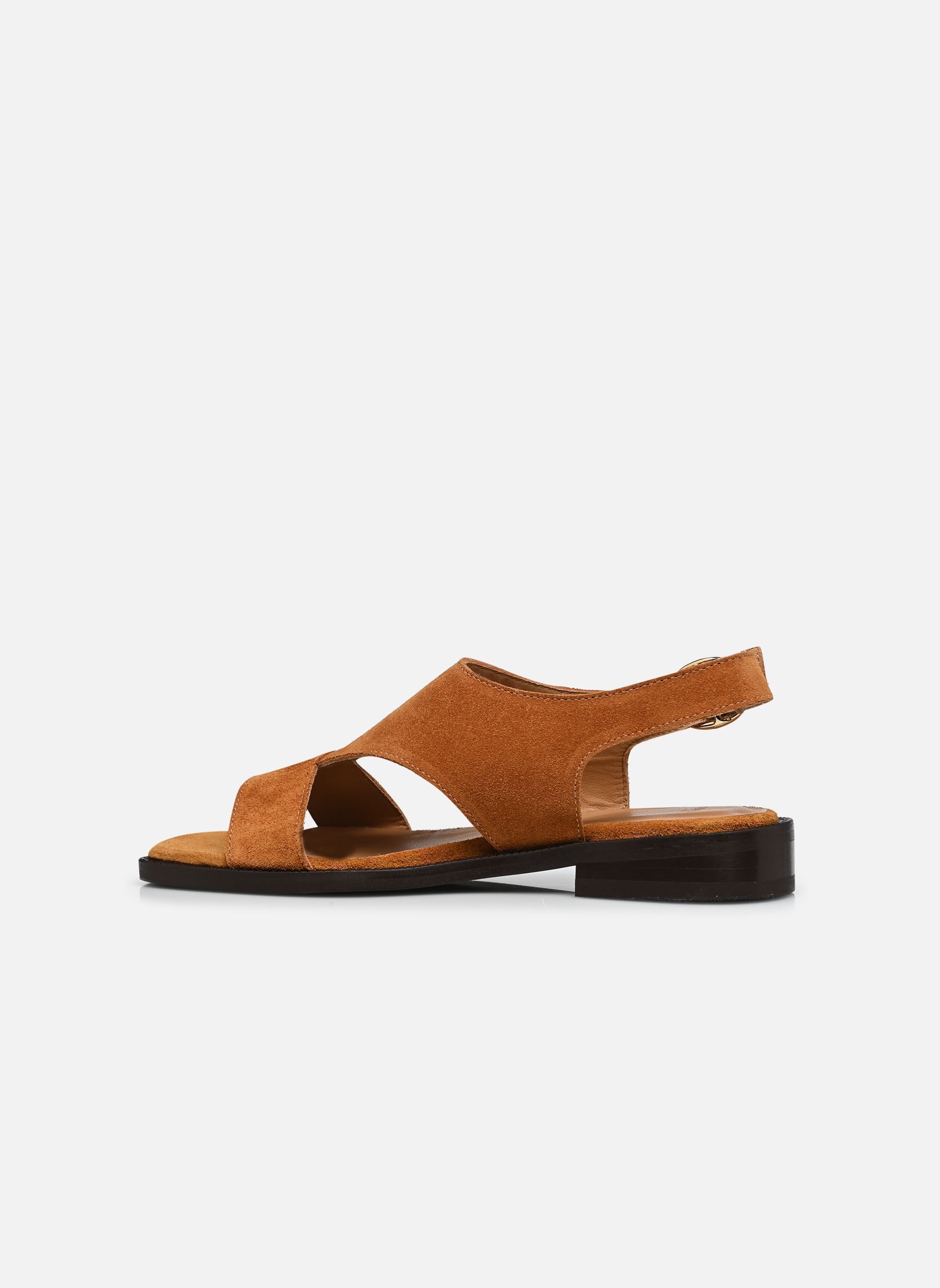 Flache Sandalen CORTE damen braun Odaje Flache Sandalen CORTE damen braun SUÈDE AMBRE
