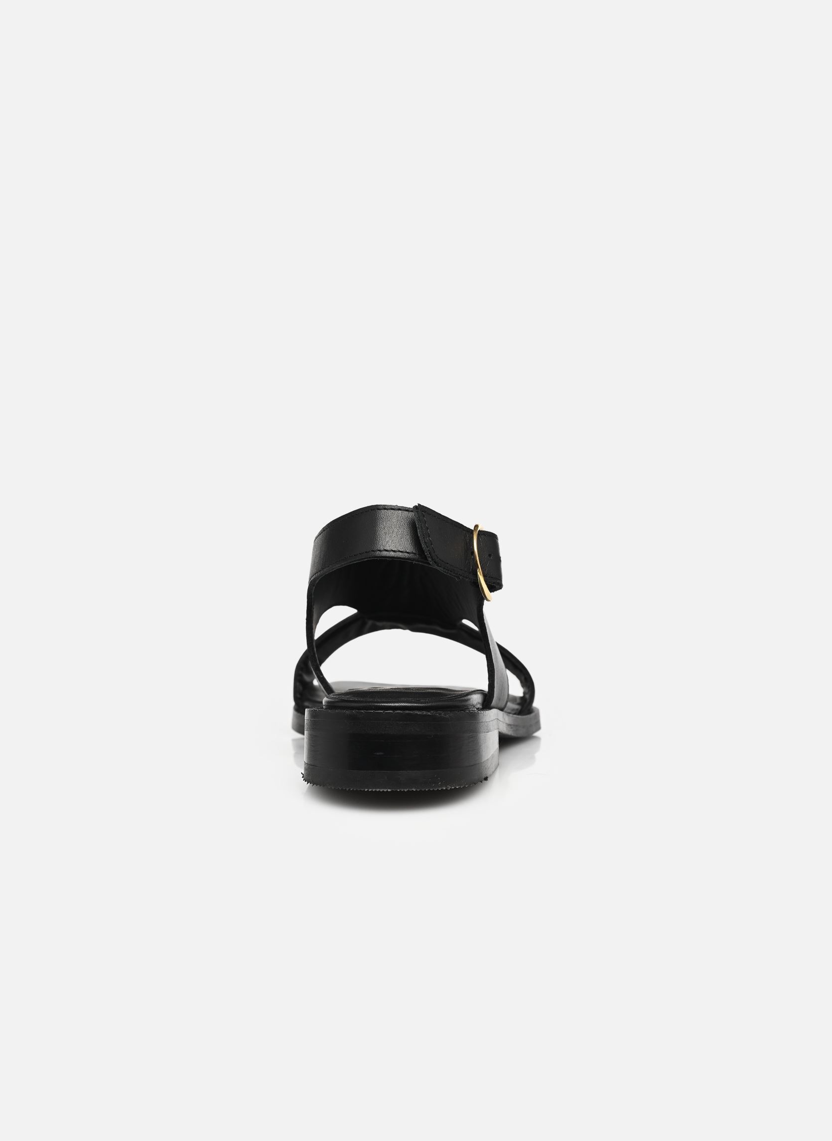 Sandales plates CORTE femme noir Odaje Sandales plates CORTE femme noir CUIR NOIR