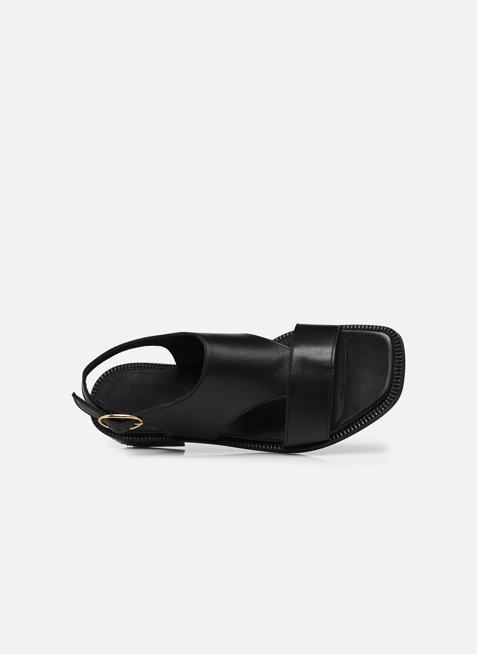 Sandales plates CORTE femme noir Odaje Sandales plates CORTE femme noir CUIR NOIR