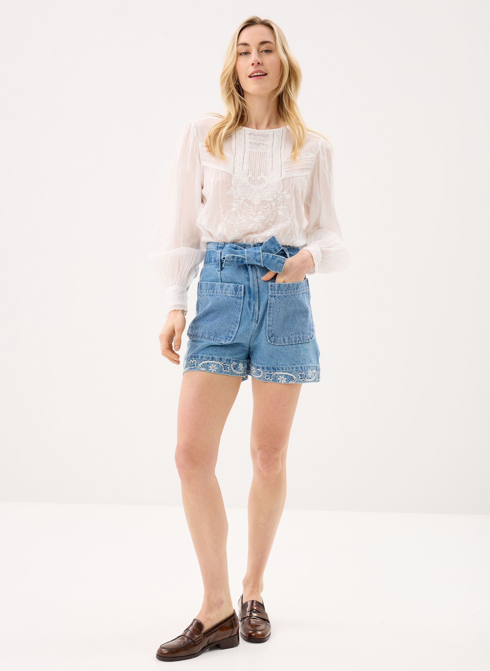 Langarm-Blusen Leonide damen weiß Louise Misha Langarm-Blusen Leonide damen weiß OFF WHITE