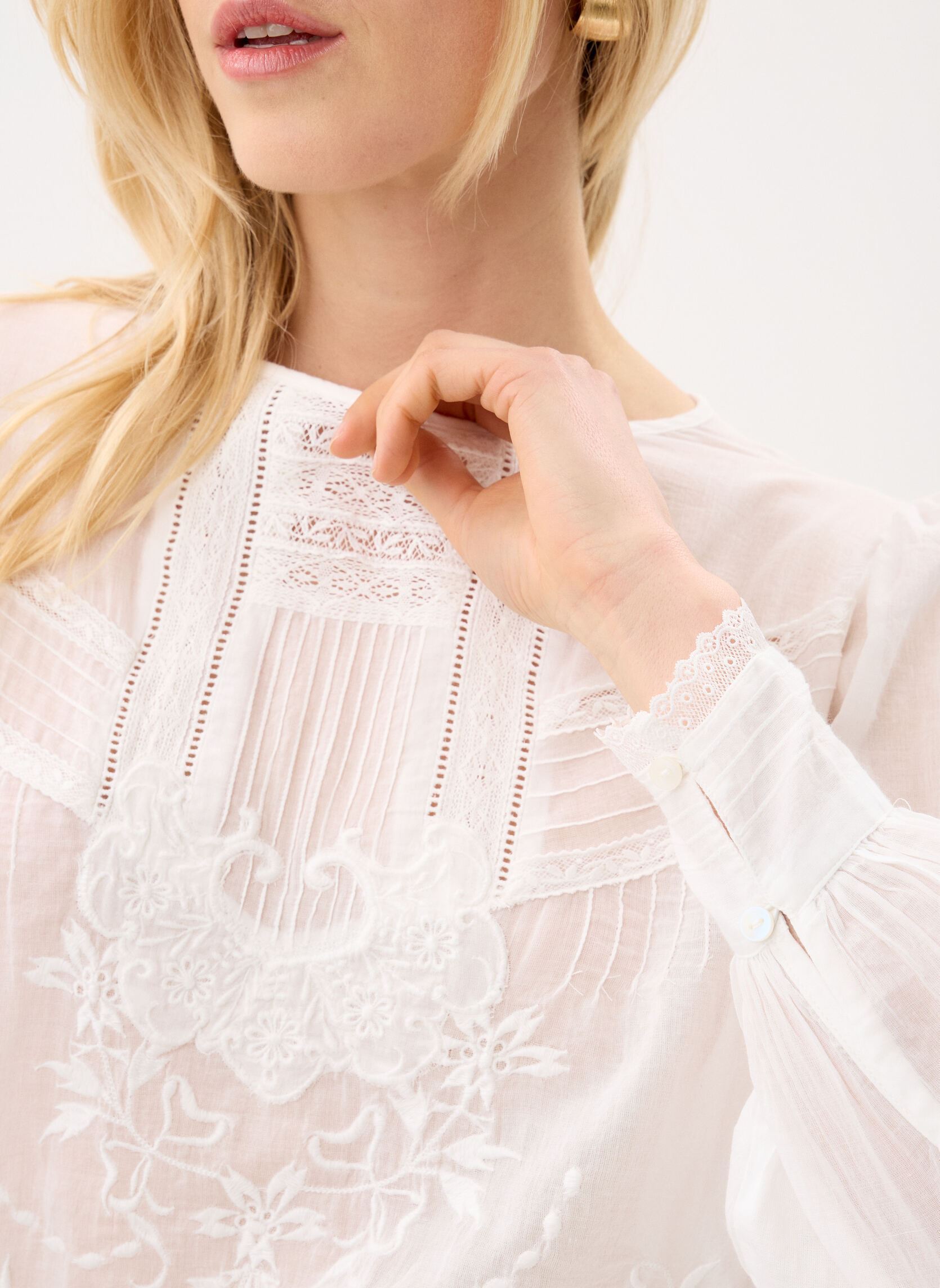 Langarm-Blusen Leonide damen weiß Louise Misha Langarm-Blusen Leonide damen weiß OFF WHITE