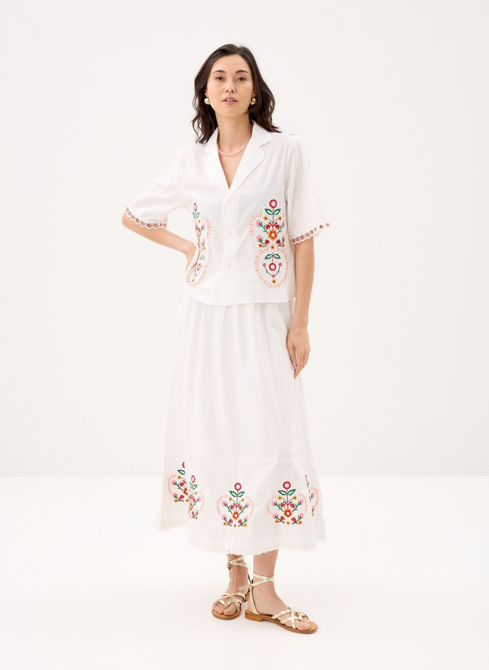 Jupes longues Paola femme blanc Louise Misha Jupes longues Paola femme blanc OFF WHITE