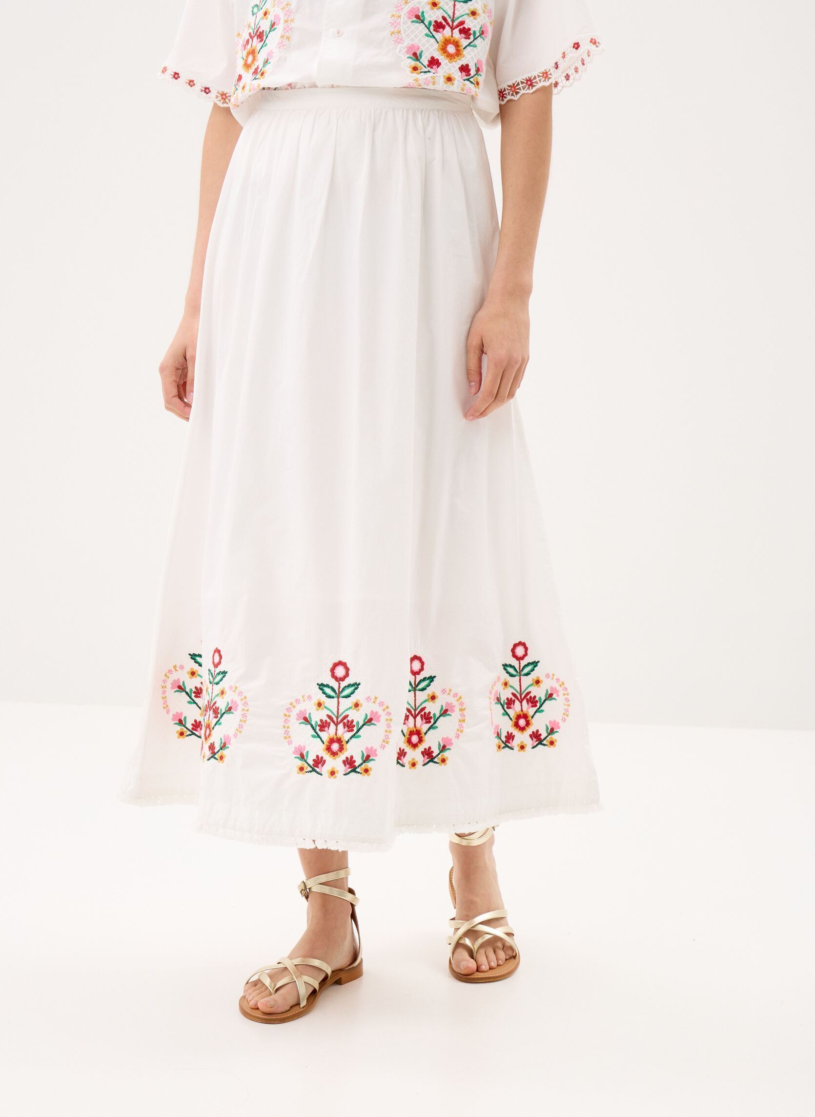 Jupes longues Paola femme blanc Louise Misha Jupes longues Paola femme blanc OFF WHITE