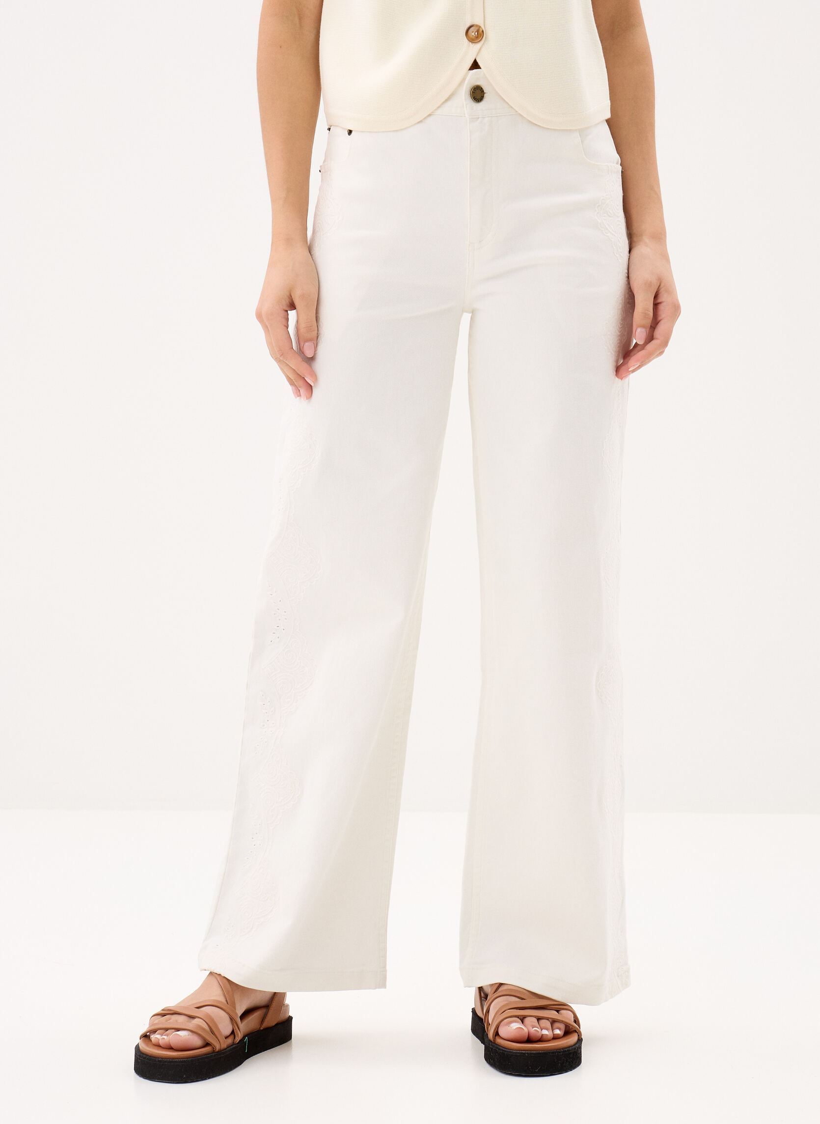 Wijde jeans / Flared Jeans Solange dames wit Louise Misha Wijde jeans / Flared Jeans Solange dames wit OFF WHITE