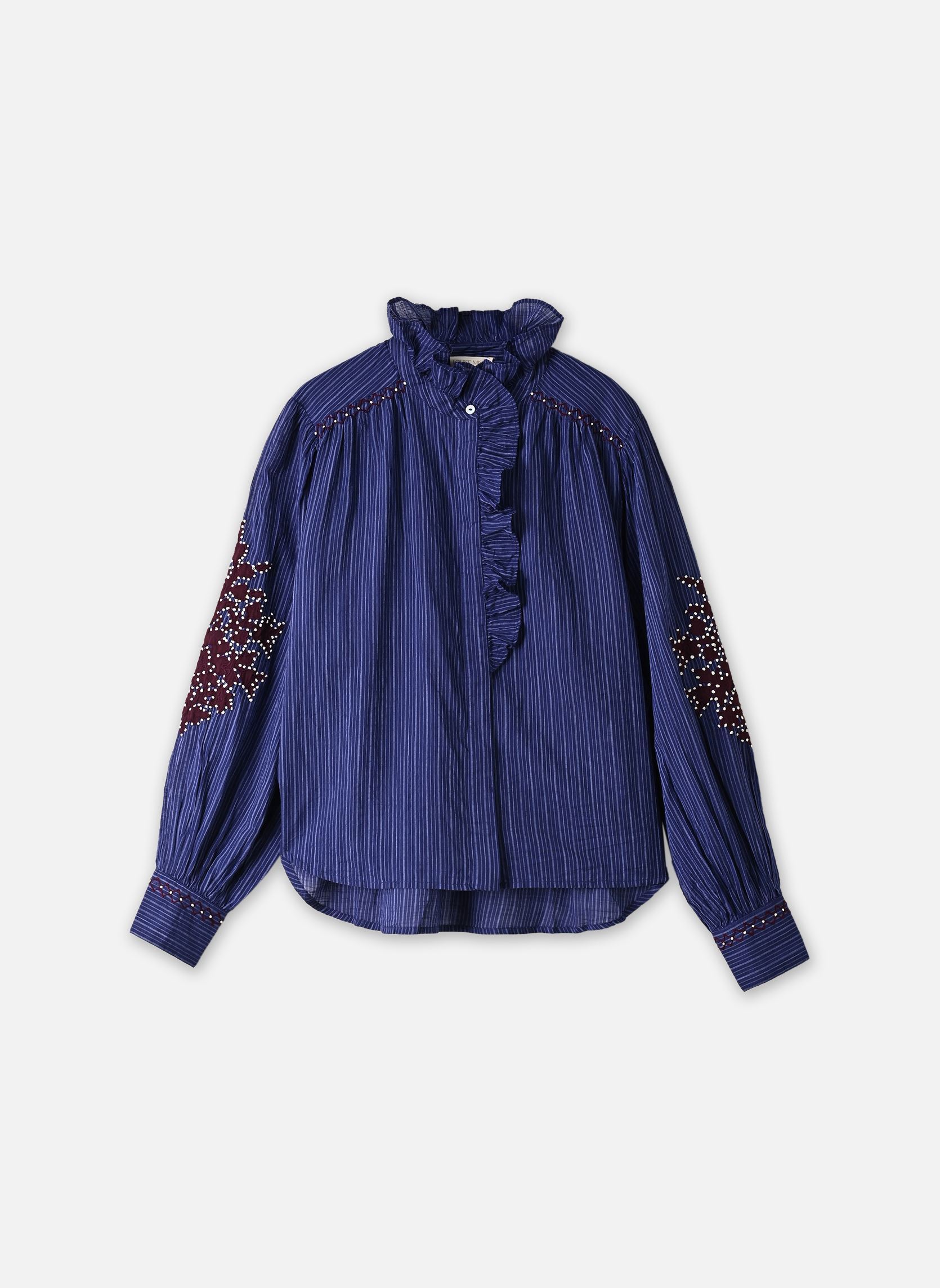 Blouses Cora dames blauw Louise Misha Blouses Cora dames blauw NAVY WINTER STRIPES