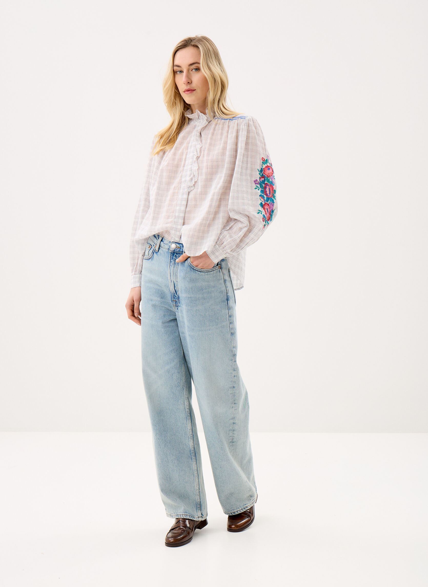 Blouses manches longues Cora femme blanc Louise Misha Blouses manches longues Cora femme blanc CREAM CRUISE CHECKS