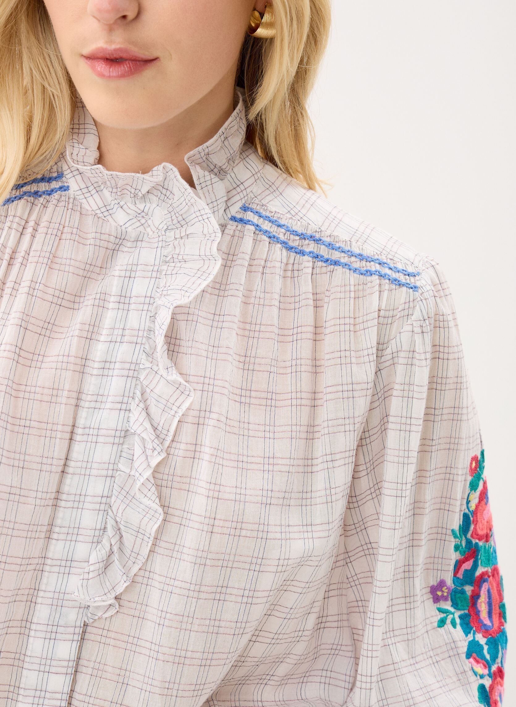 Blouses manches longues Cora femme blanc Louise Misha Blouses manches longues Cora femme blanc CREAM CRUISE CHECKS