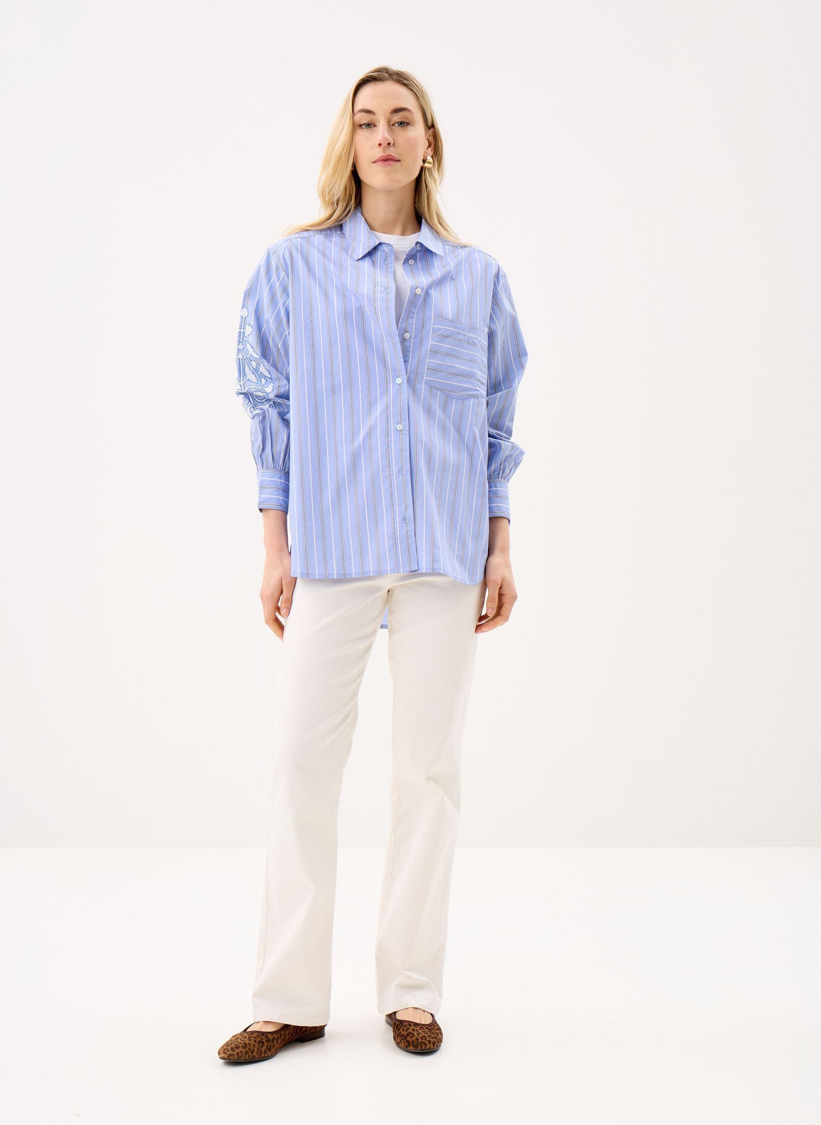 Chemises manches longues Reynald femme bleu Louise Misha Chemises manches longues Reynald femme bleu BLUE OCEAN STRIPES