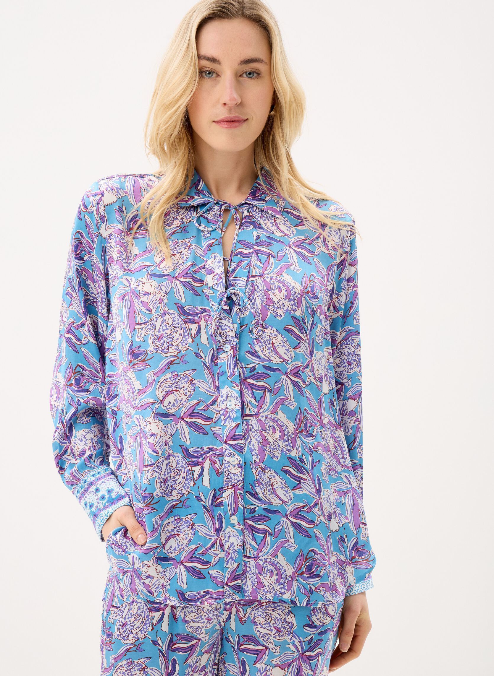 Langarm-Blusen Narcisse damen blau Louise Misha Langarm-Blusen Narcisse damen blau BLUE LUSH PARADISE