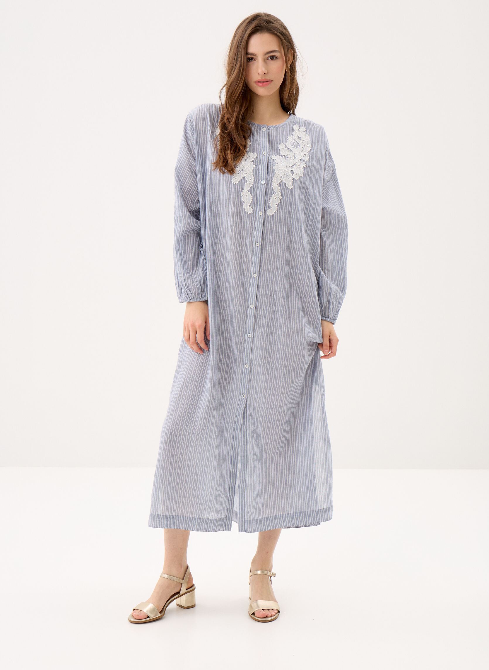 Lange Kleider Flavie damen blau Louise Misha Lange Kleider Flavie damen blau BLUE COAST STRIPES