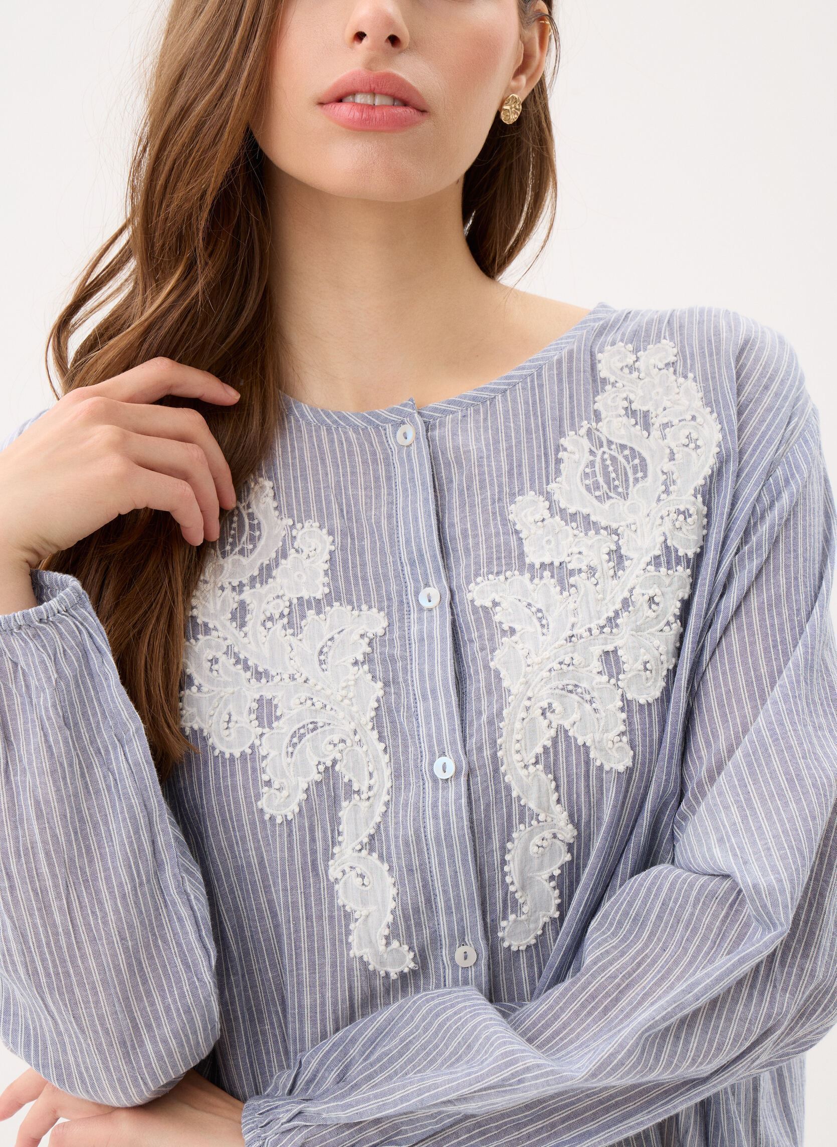 Lange Kleider Flavie damen blau Louise Misha Lange Kleider Flavie damen blau BLUE COAST STRIPES
