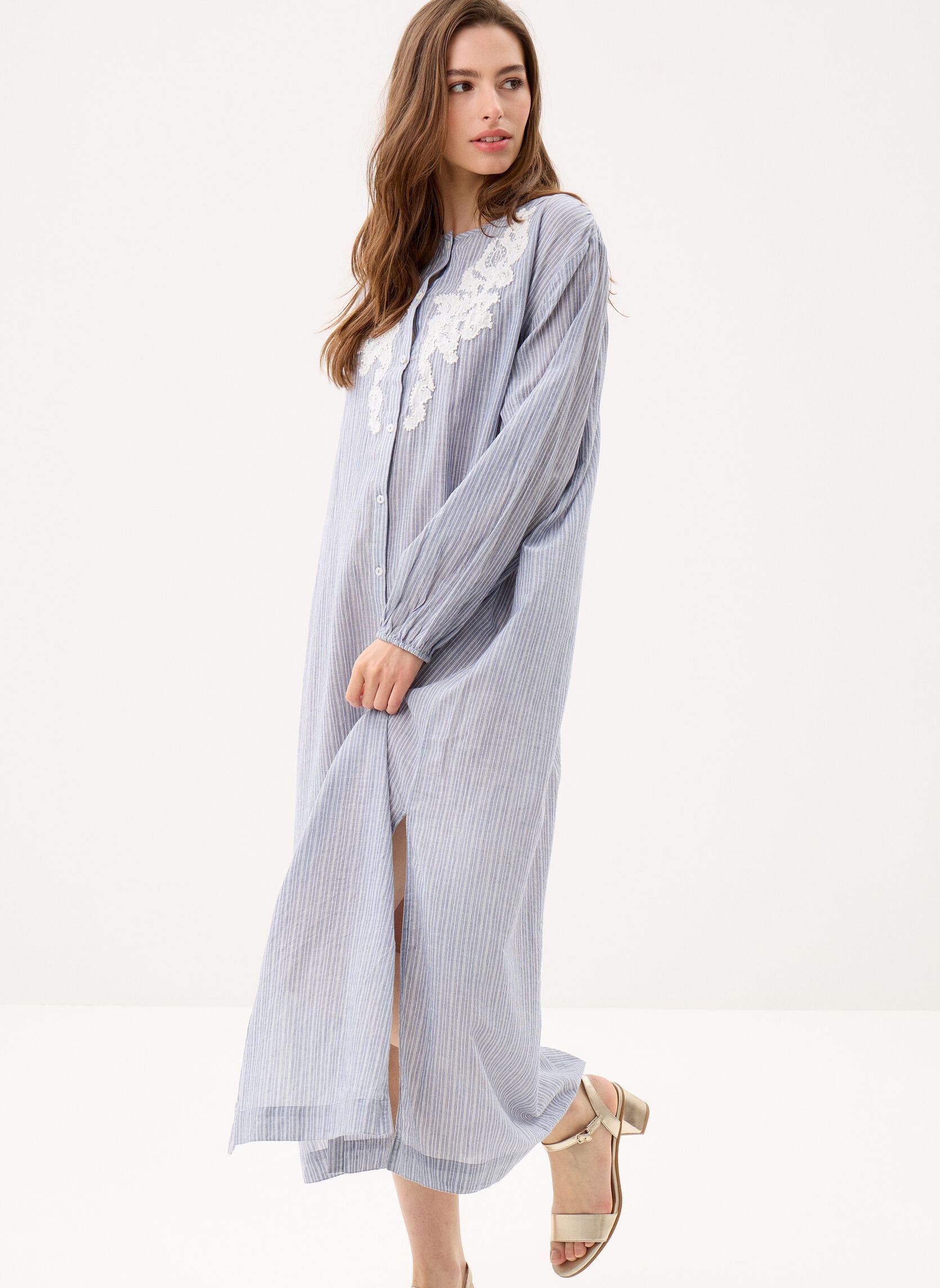 Lange Kleider Flavie damen blau Louise Misha Lange Kleider Flavie damen blau BLUE COAST STRIPES
