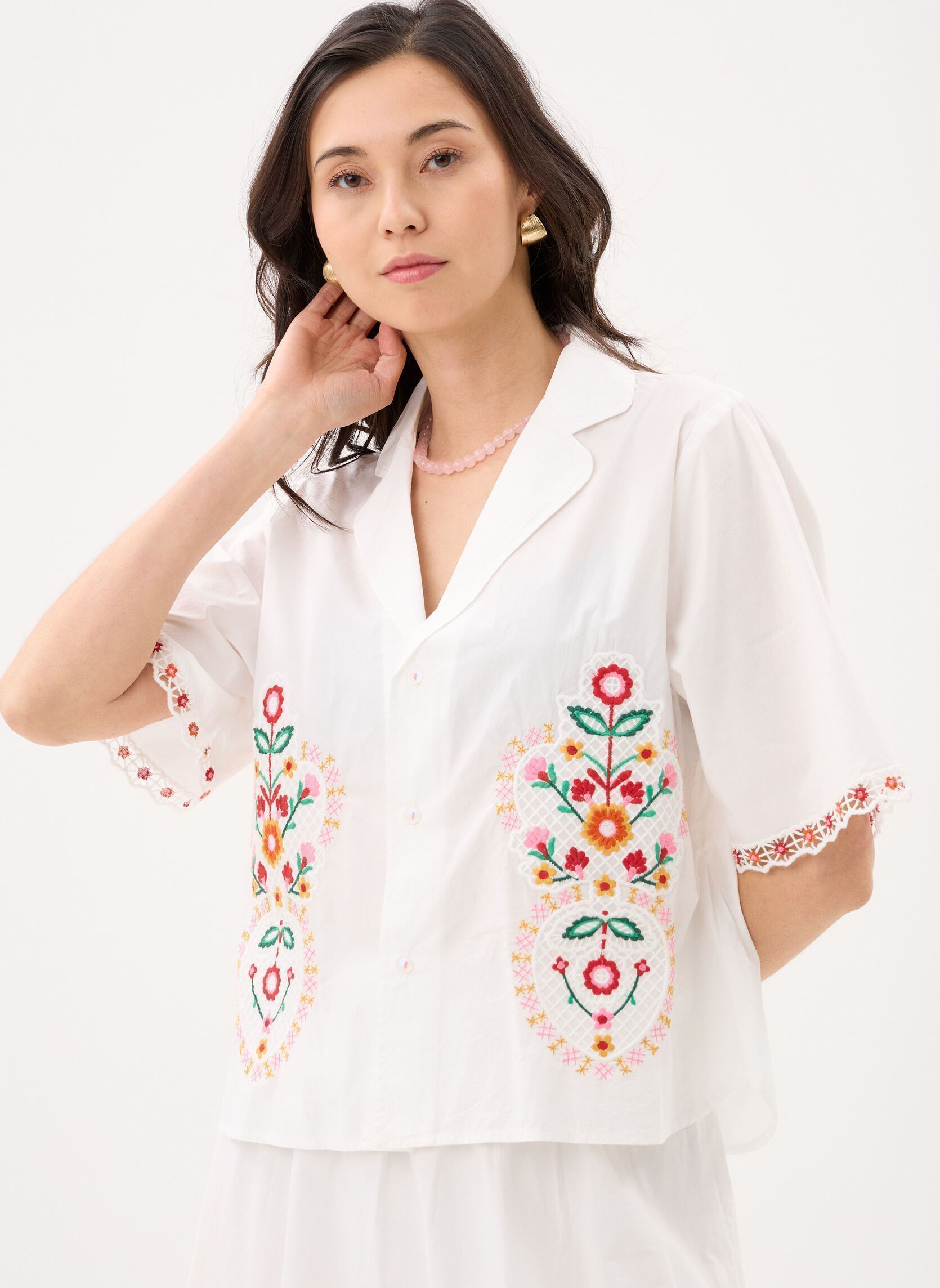 Chemises manches courtes Emilius femme blanc Louise Misha Chemises manches courtes Emilius femme blanc OFF WHITE