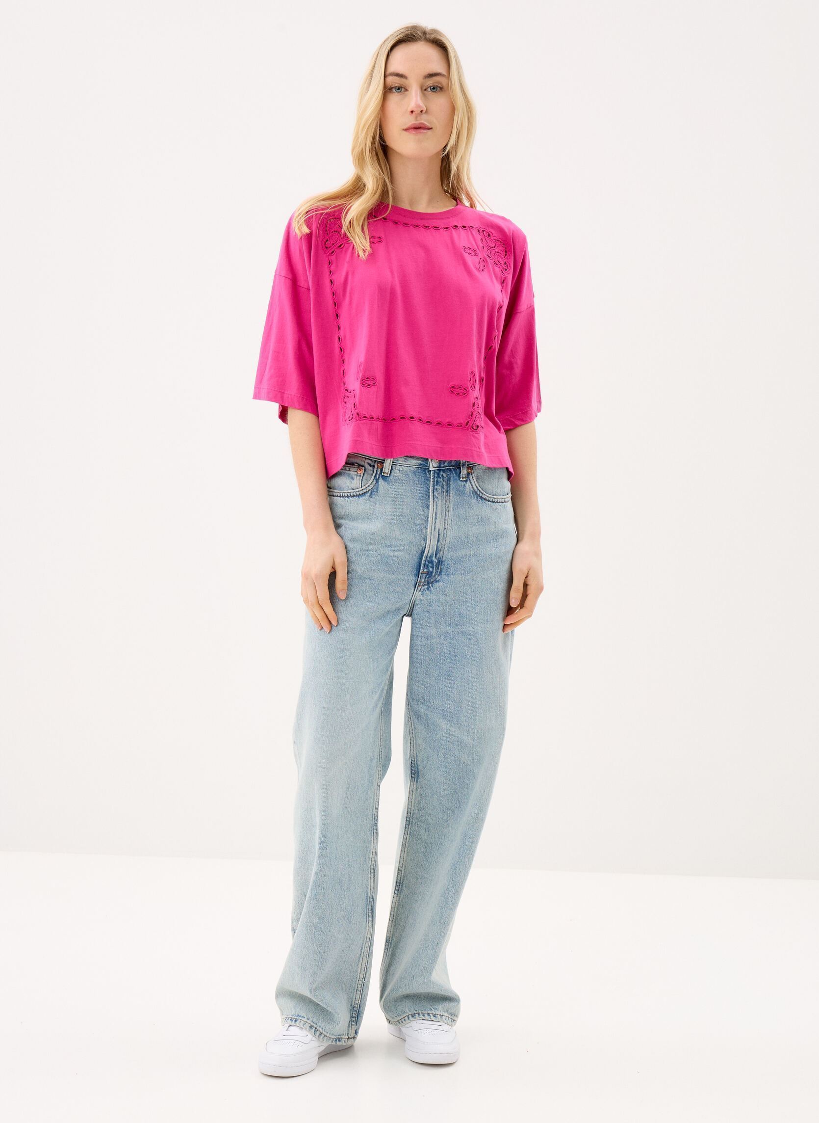 Tee-shirts manches courtes Neolar femme rose Louise Misha Tee-shirts manches courtes Neolar femme rose Fuchsia
