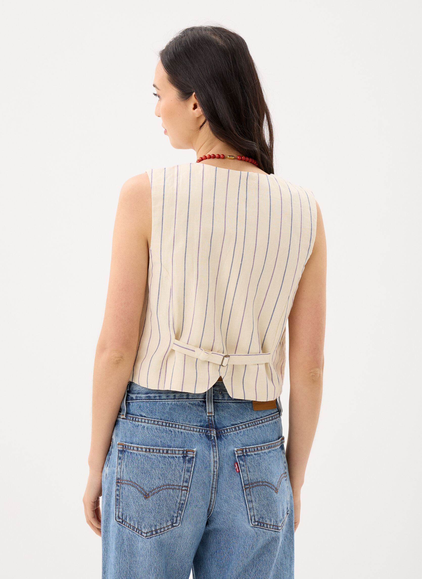 Gilets Franckie femme blanc Louise Misha Gilets Franckie femme blanc NAVY PURPLE STRIPES