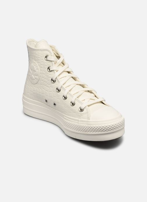 Converse Baskets montantes All Star Lift Platform Crocodile Hi femme blanc