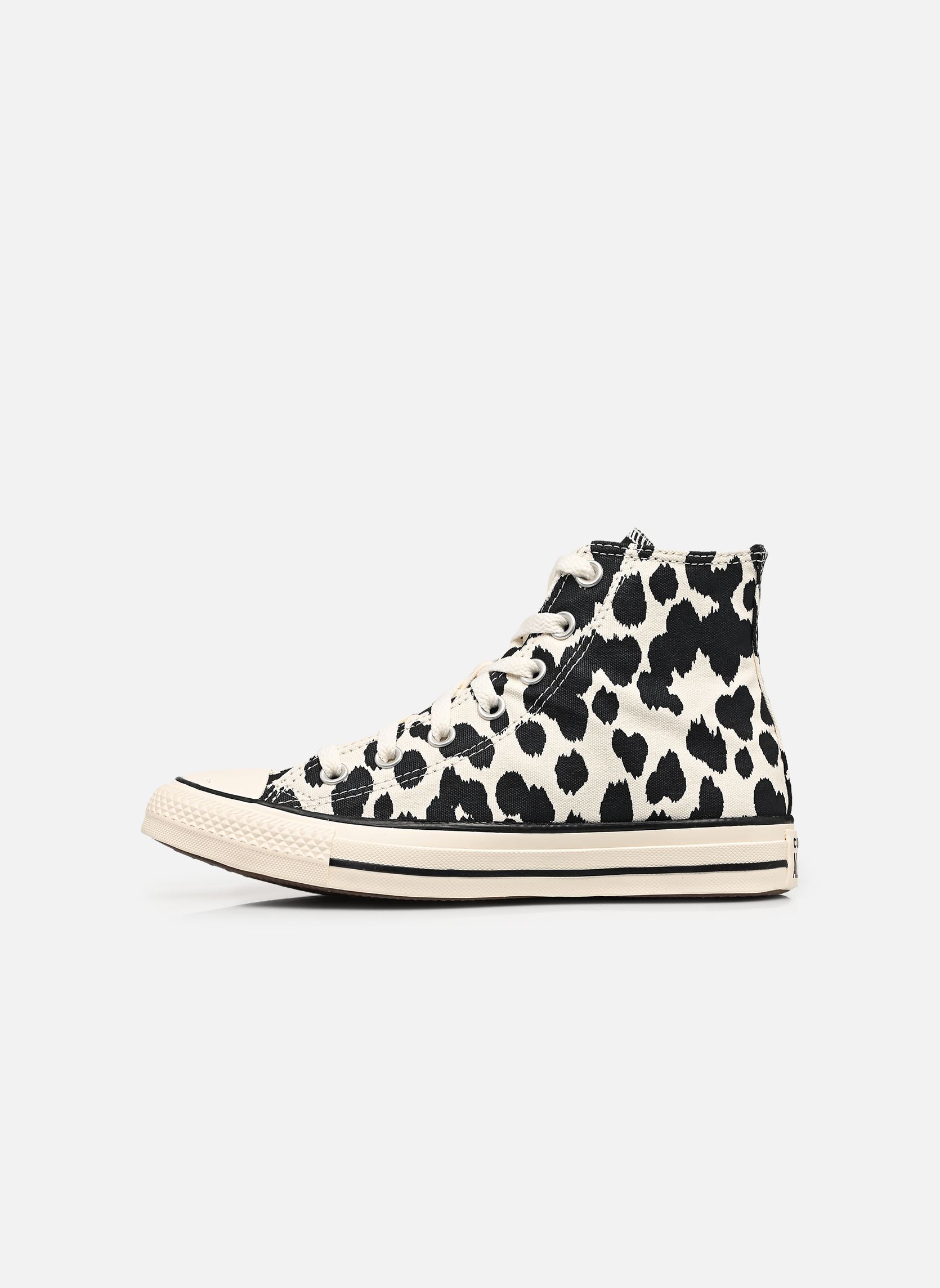 Leinen-Sneaker Chuck Taylor All Star Cow Print Hi damen mehrfarbig Converse Leinen-Sneaker Chuck Taylor All Star Cow Print Hi damen mehrfarbig BLACK/EGRET/BLACK