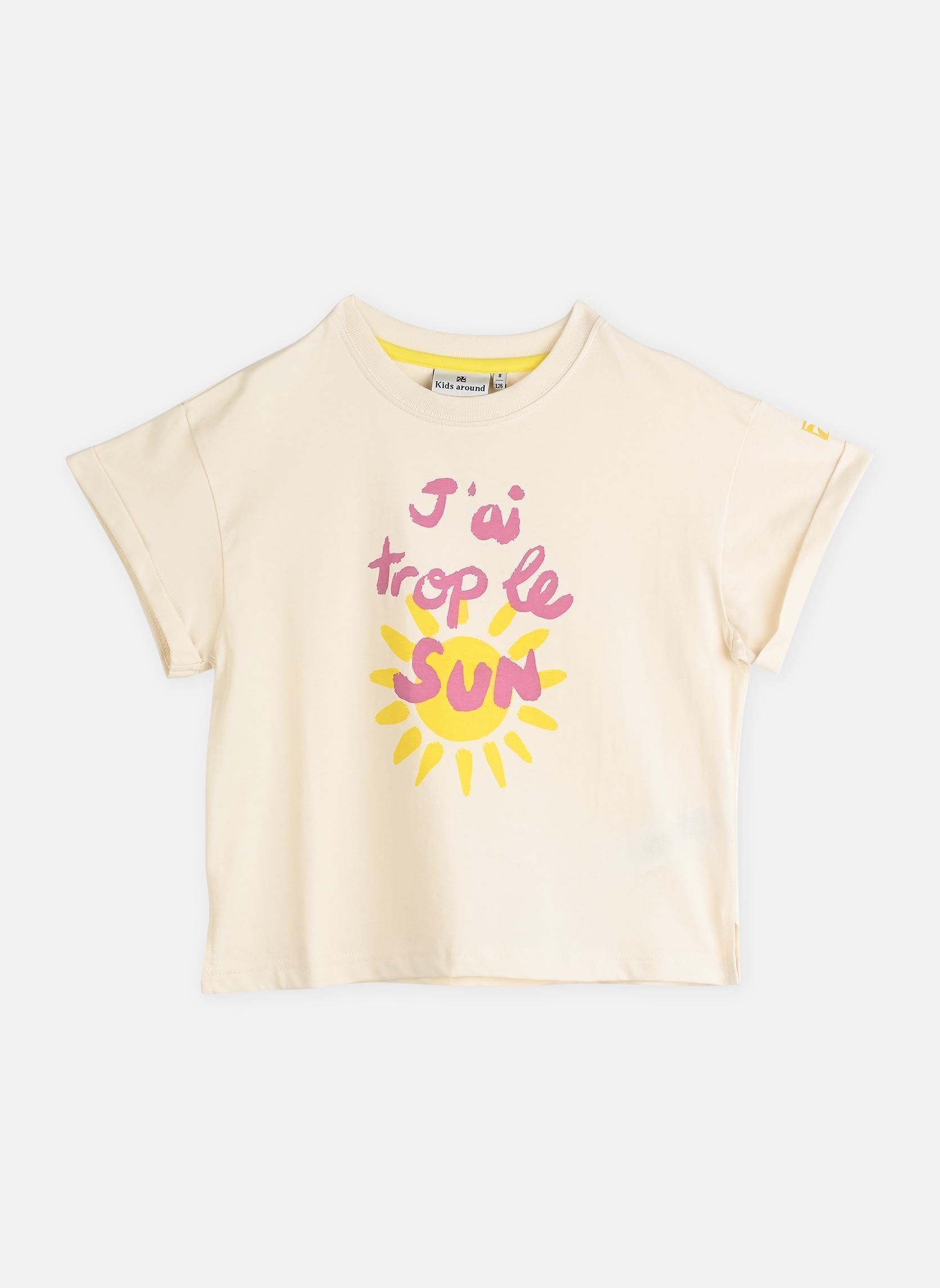 Tee-shirts manches courtes L00002 fille blanc Kids around Tee-shirts manches courtes L00002 fille blanc IVOIRE PASTEL