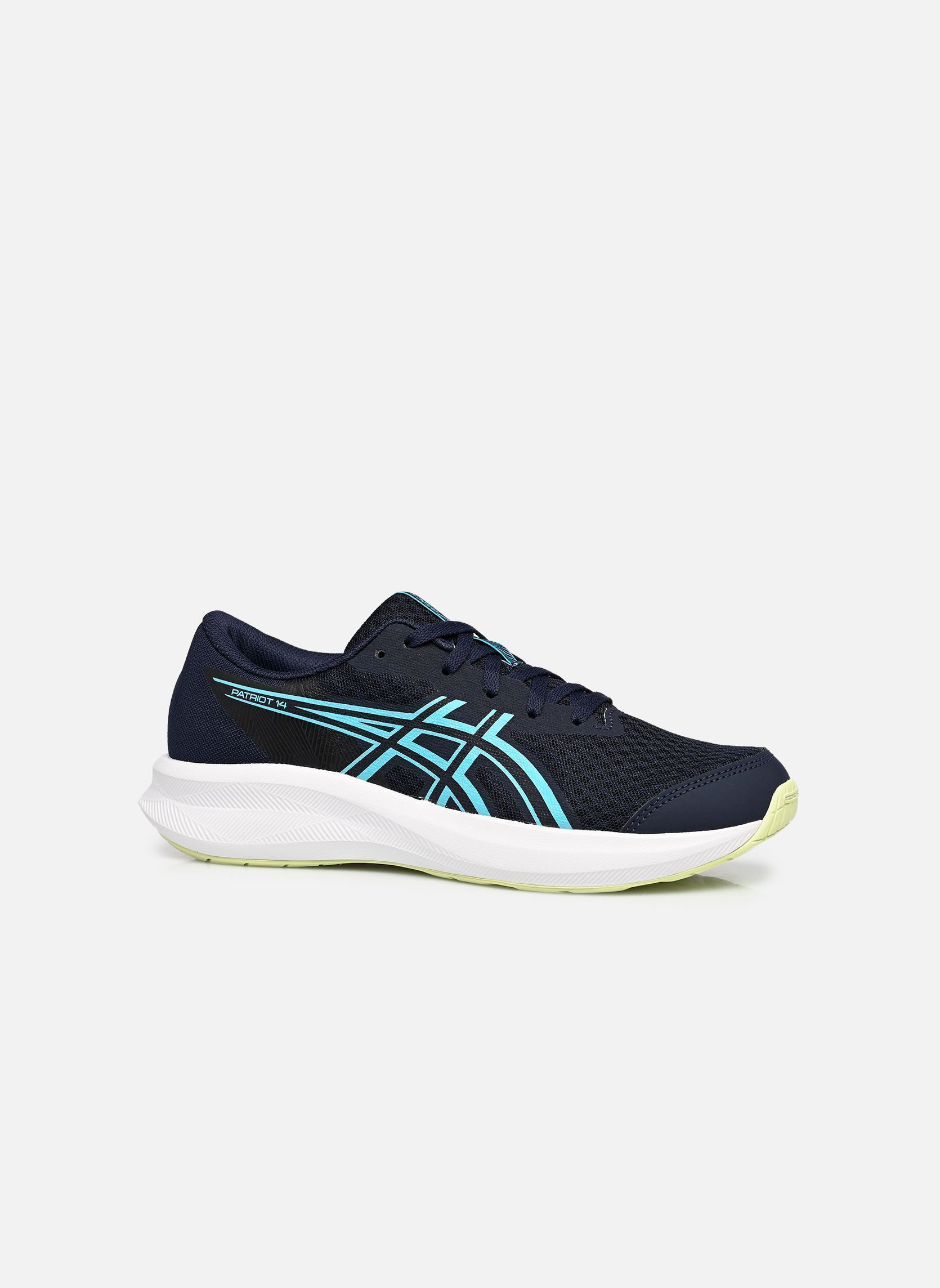 Chaussures de sport PATRIOT 14 GS garçon bleu Asics Chaussures de sport PATRIOT 14 GS garçon bleu MIDNIGHT/GLOW GREEN