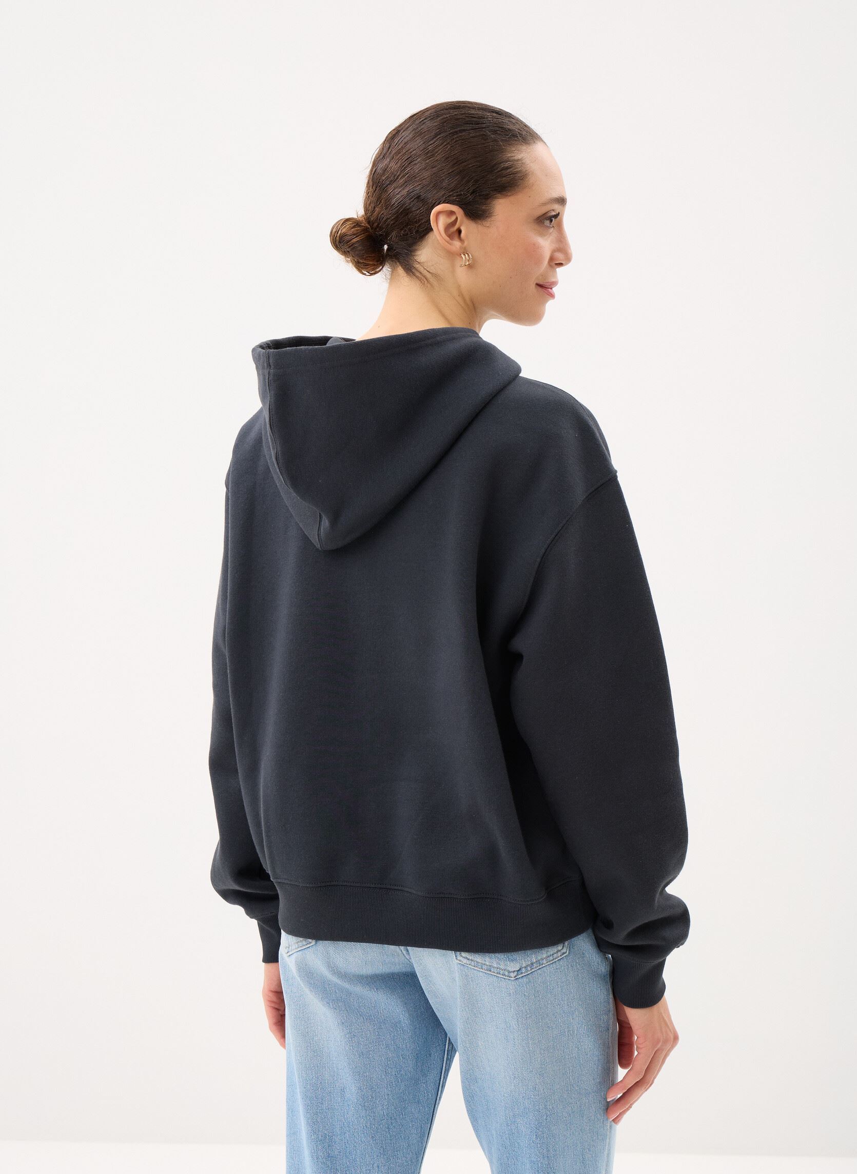 Kapuzenpullover Sport Essentials Fleece Hoodie damen schwarz New Balance Kapuzenpullover Sport Essentials Fleece Hoodie damen schwarz BLACK
