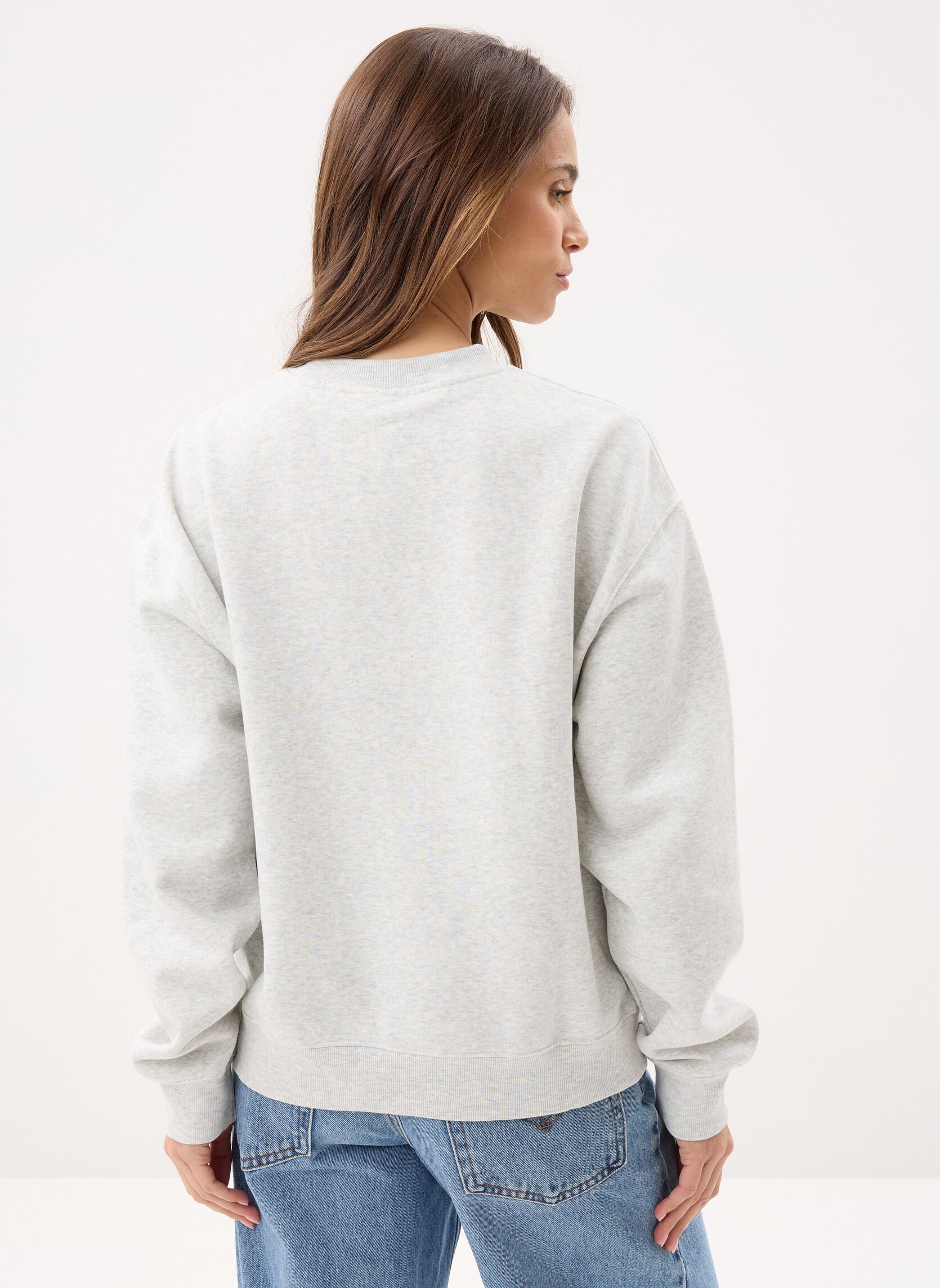 Sweater Sport Essentials Fleece Crew W dames grijs New Balance Sweater Sport Essentials Fleece Crew W dames grijs ASH HEATHER