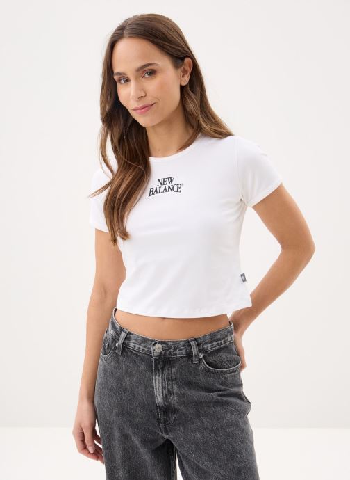 New Balance Tee-shirts manches courtes Trackside Ringer T-Shirt femme blanc
