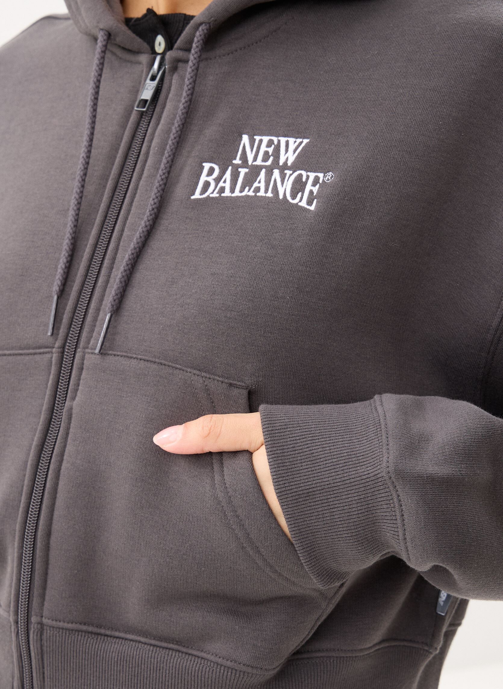 Trainingsvest Trackside Fleece Full Zip dames grijs New Balance Trainingsvest Trackside Fleece Full Zip dames grijs Faded black