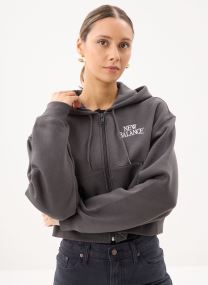 Trainingsvest Trackside Fleece Full Zip dames grijs New Balance Trainingsvest Trackside Fleece Full Zip dames grijs Faded black