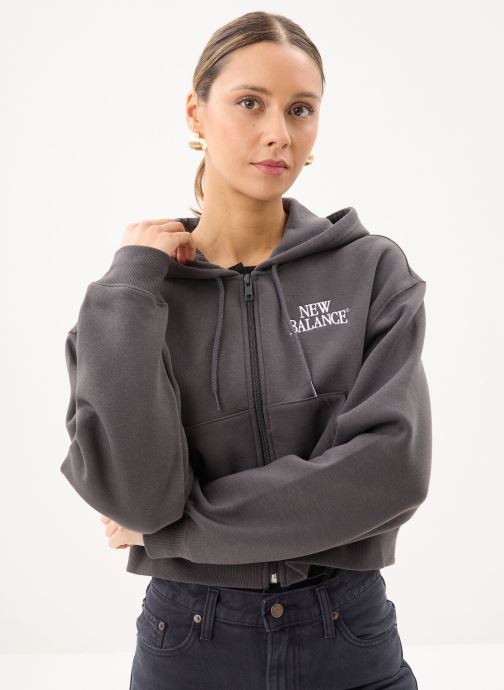 New Balance Vestes de survêtement Trackside Fleece Full Zip femme gris