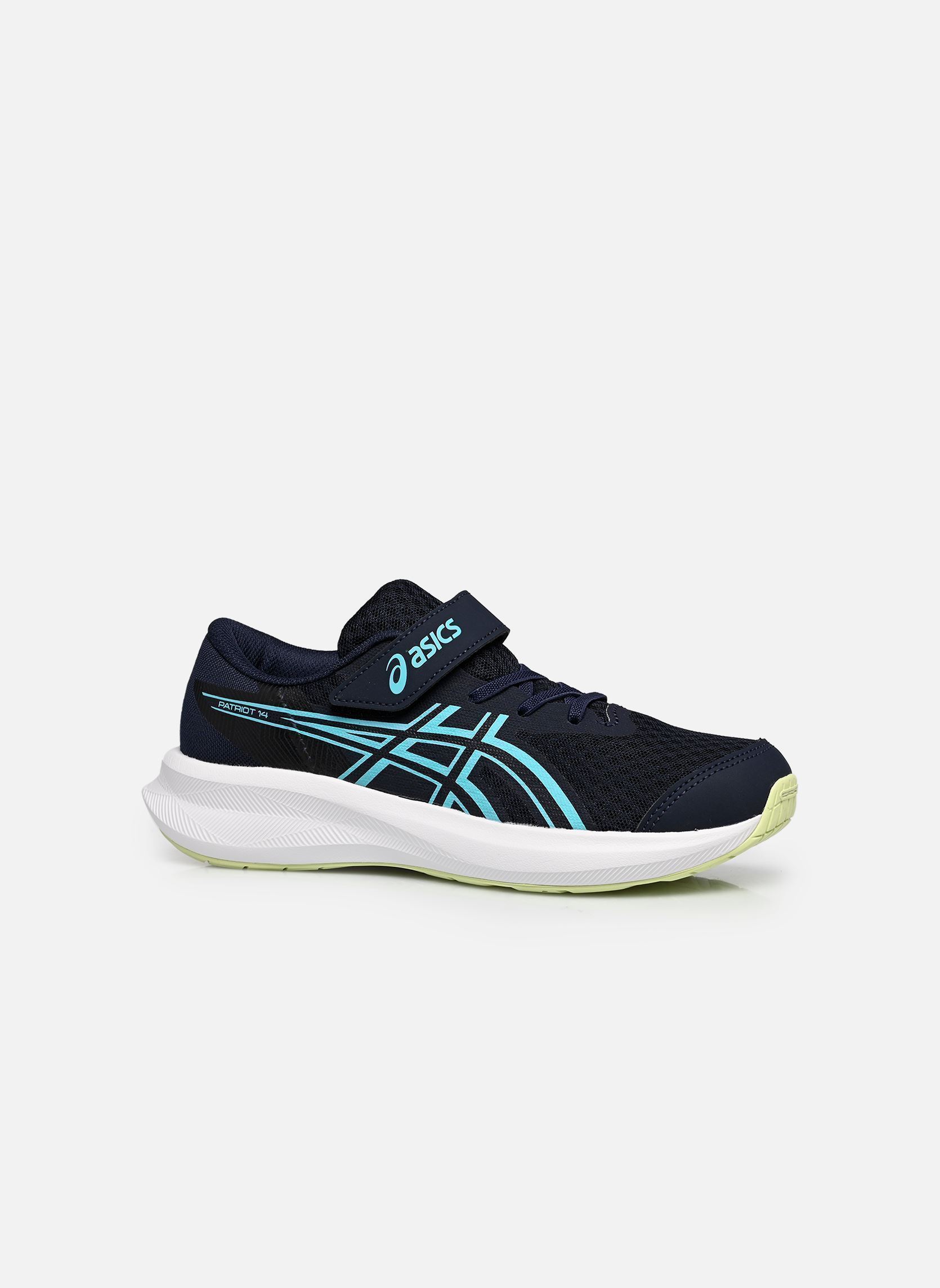 Sportschuhe PATRIOT 14 PS jungen blau Asics Sportschuhe PATRIOT 14 PS jungen blau MIDNIGHT/GLOW GREEN