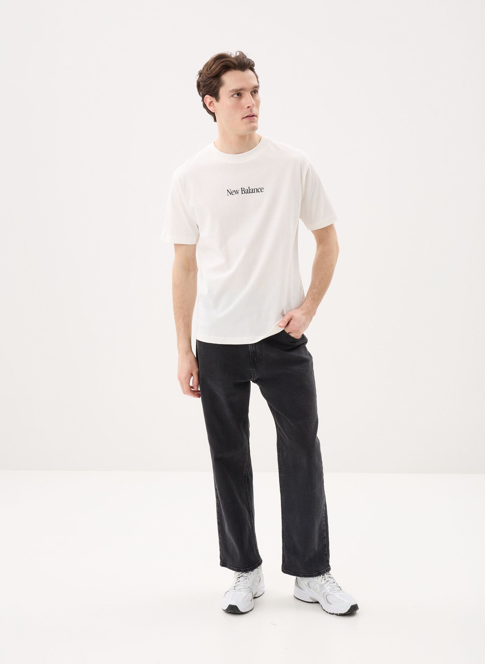 Tee-shirts manches courtes N Collage T-Shirt homme blanc New Balance Tee-shirts manches courtes N Collage T-Shirt homme blanc Sea salt